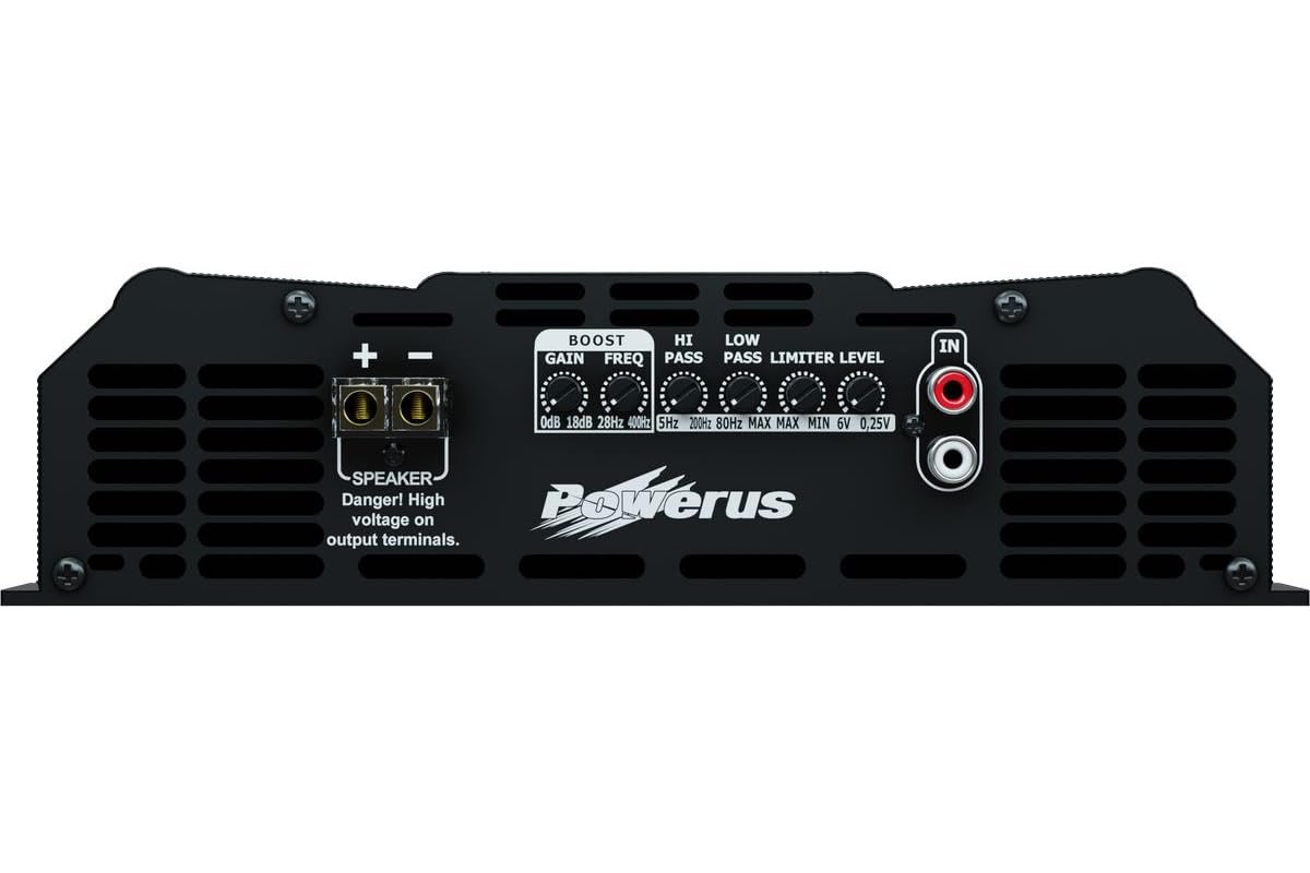 POWERUS3500.05 Car Amplifier Class D Half Ohm 3500 Watts RMS Automatic Audio Limiter Advanced Protection Circuits Mono Amp Speaker - PW3500