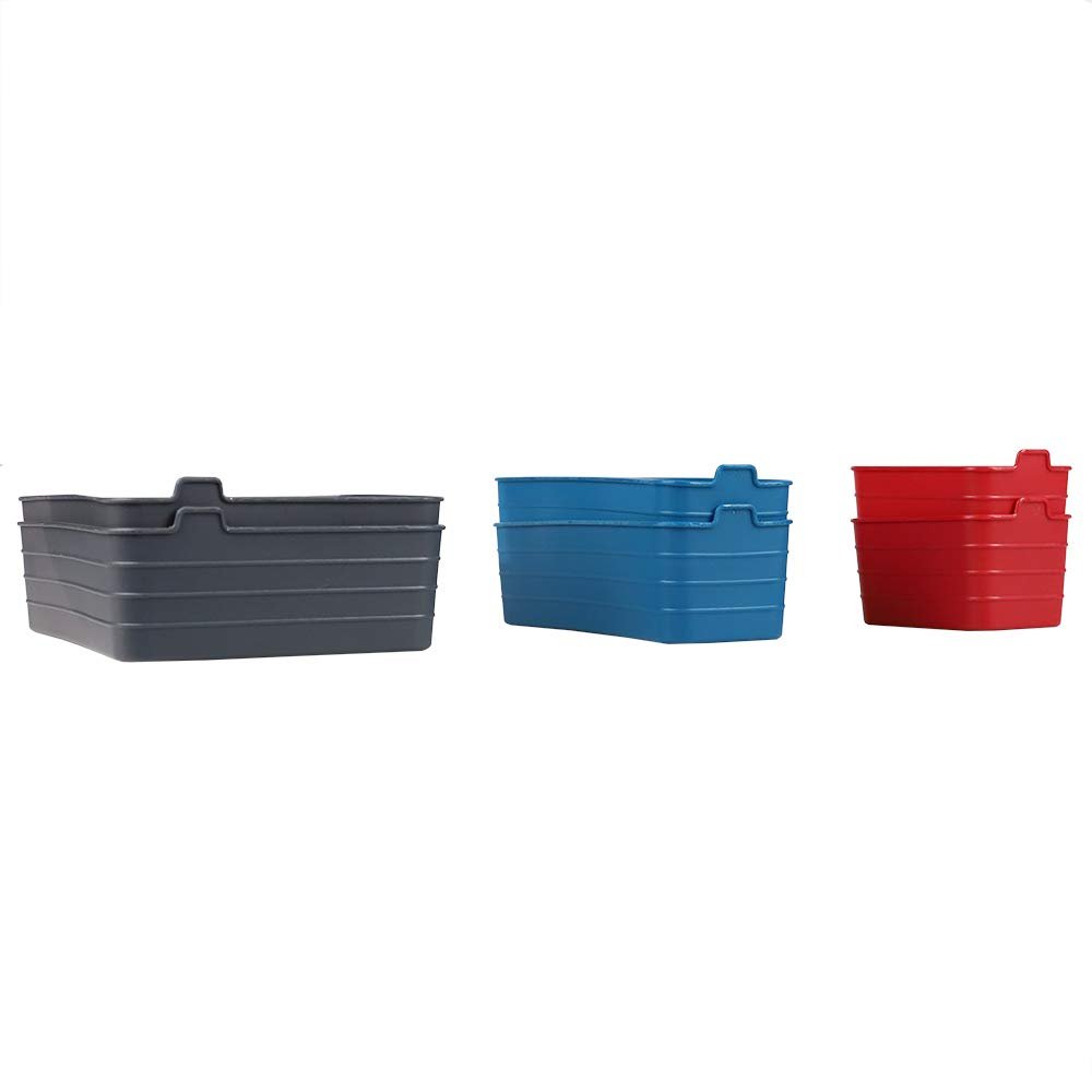 Home Basics Flexible Plastic Drawer Organizer Set, Pack of 6, Multi-color (2)