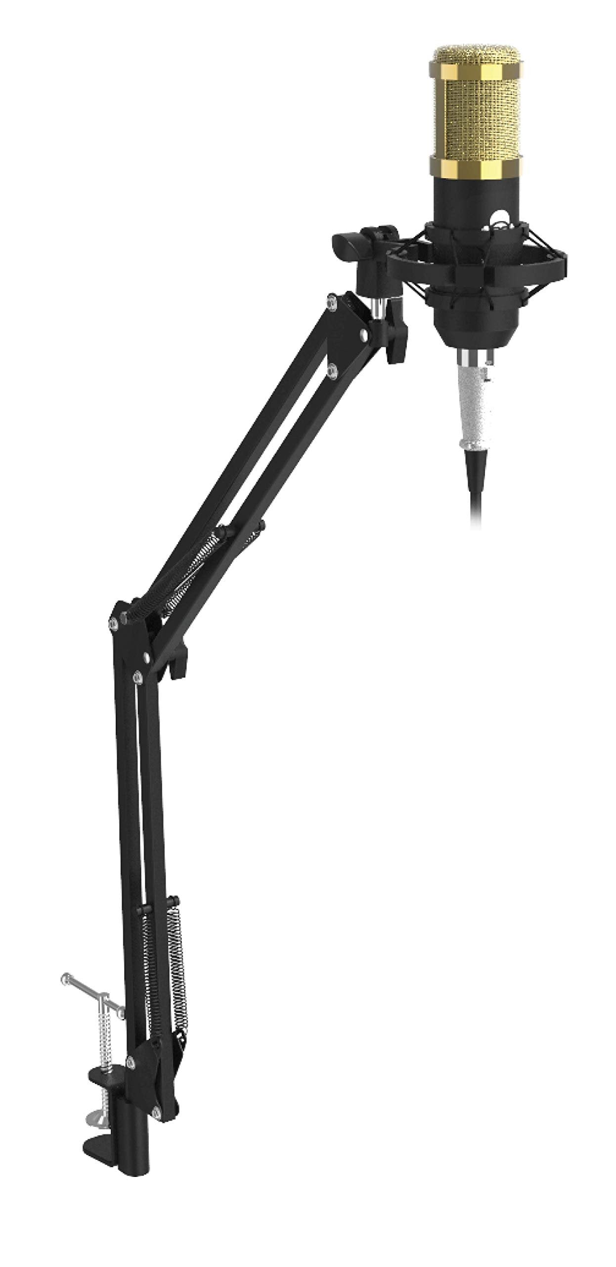 IDANCE Microphone Boom Arm, Adjustable Arm Scissor Mic Stand Desk Mount, Shock Mount Mic Holder, Podcast Condenser Microphone Holder, Desktop Mic Stand, Boom Stand for Recording, Gaming, Streaming