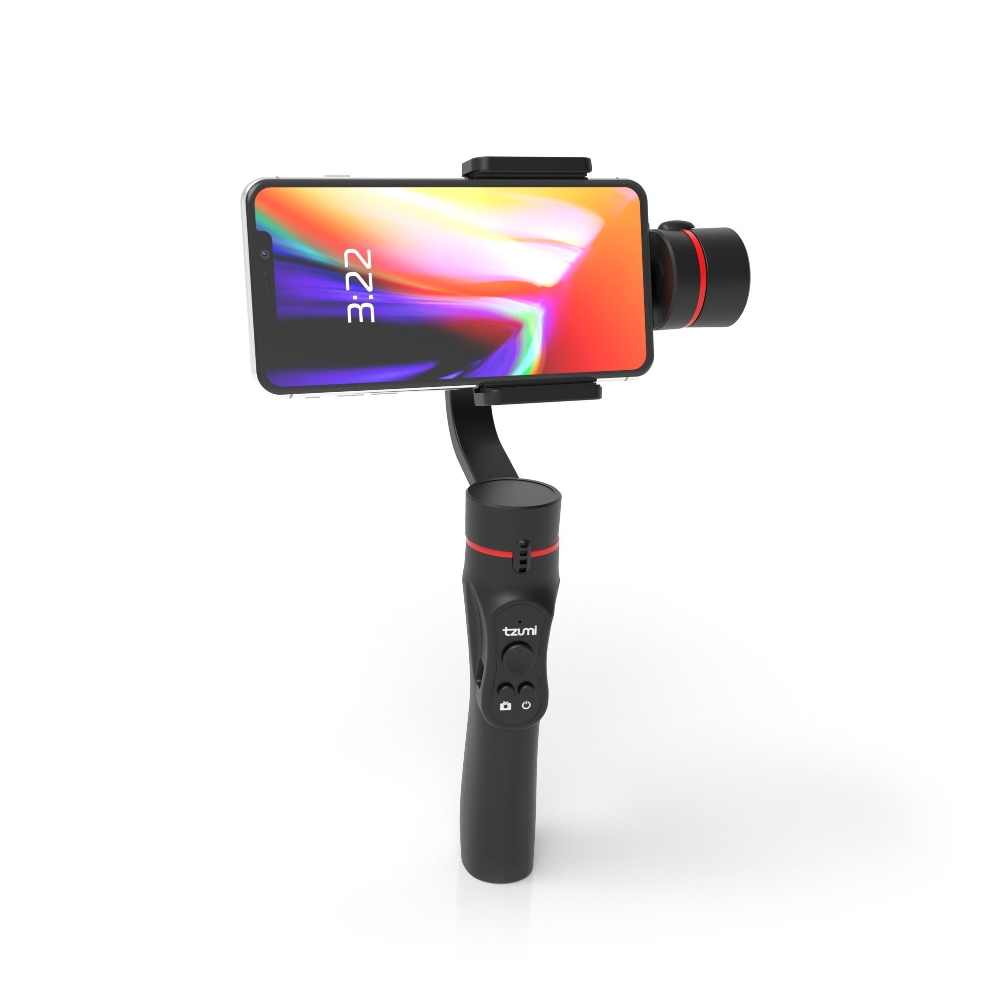Tzumi SteadyGo Smartphone Stabilizing Gimbal – Motorized Rechargeable 3-Axis Handheld Gimbal for Smooth, Steady Digital Photography and Advanced Video Filming Techniques, Black (5643AMZ)