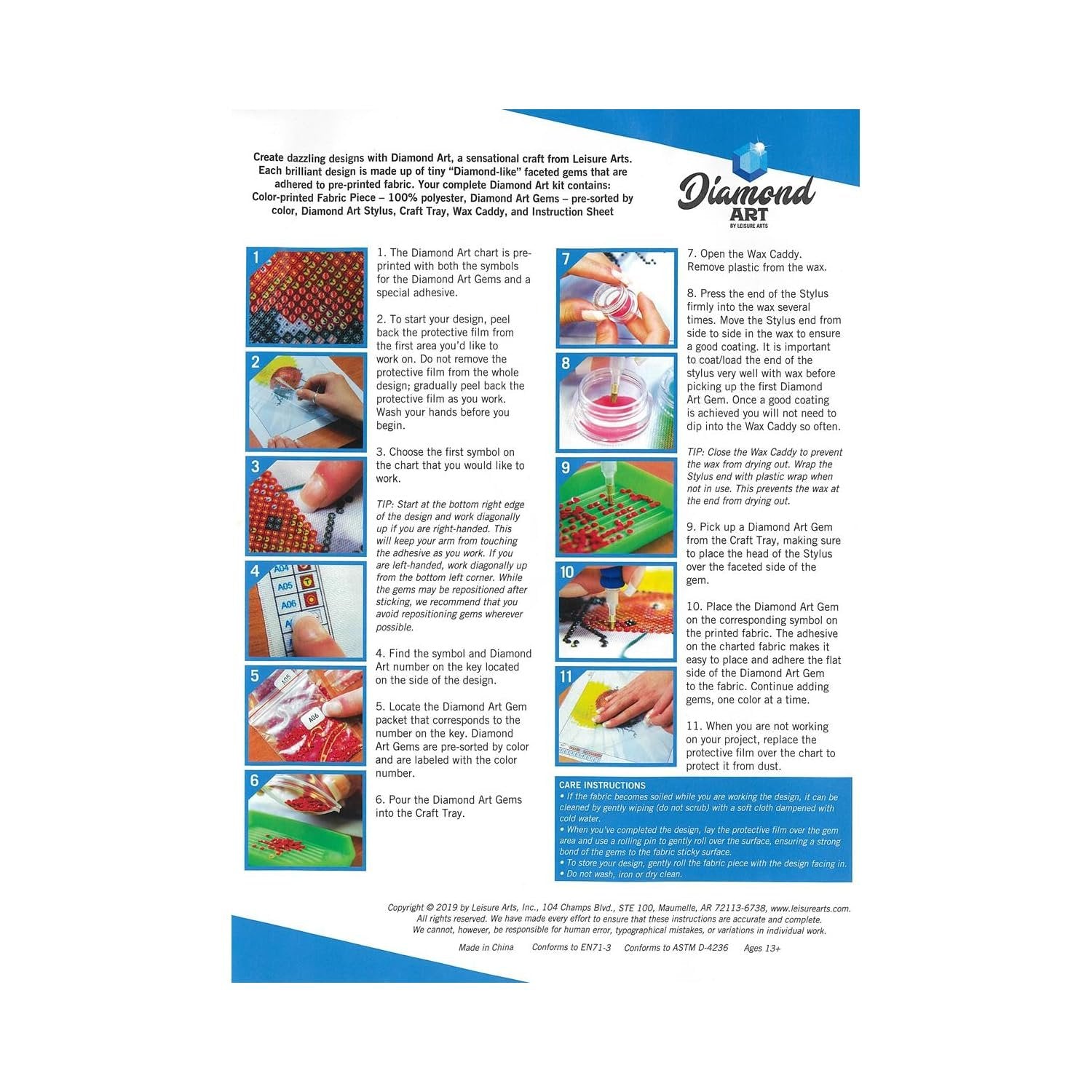 Leisure Arts DAK Diamond Art Kit 12x12 Intermediate Unicorn, None