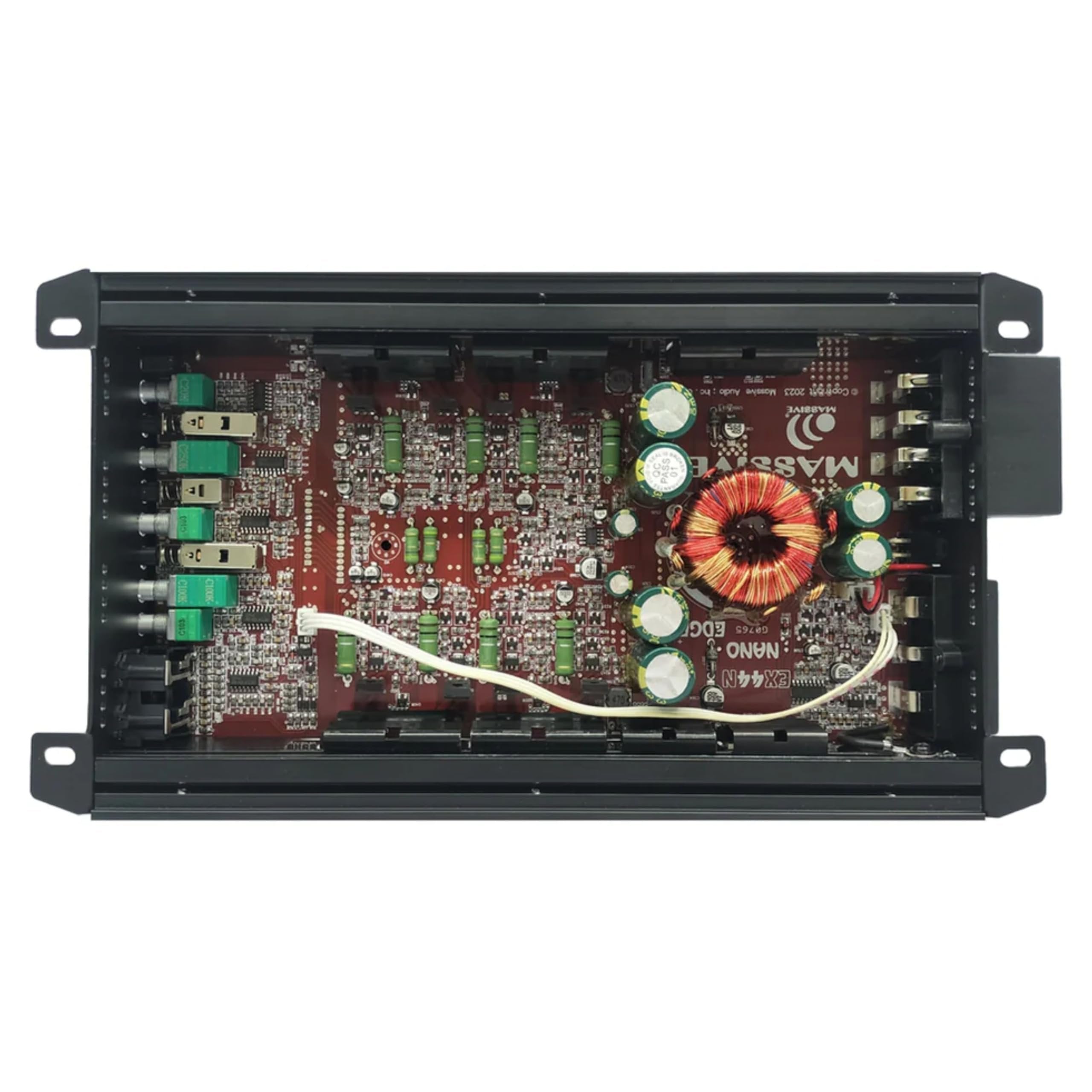 Massive Audio EX44N - Midrange Speaker Amplifier, 100 Watts x 4 RMS, 4-Ohm, 4-Channel Class A/B Amplifier, Built-in Auto Sensing Turn-on via Hi-Input