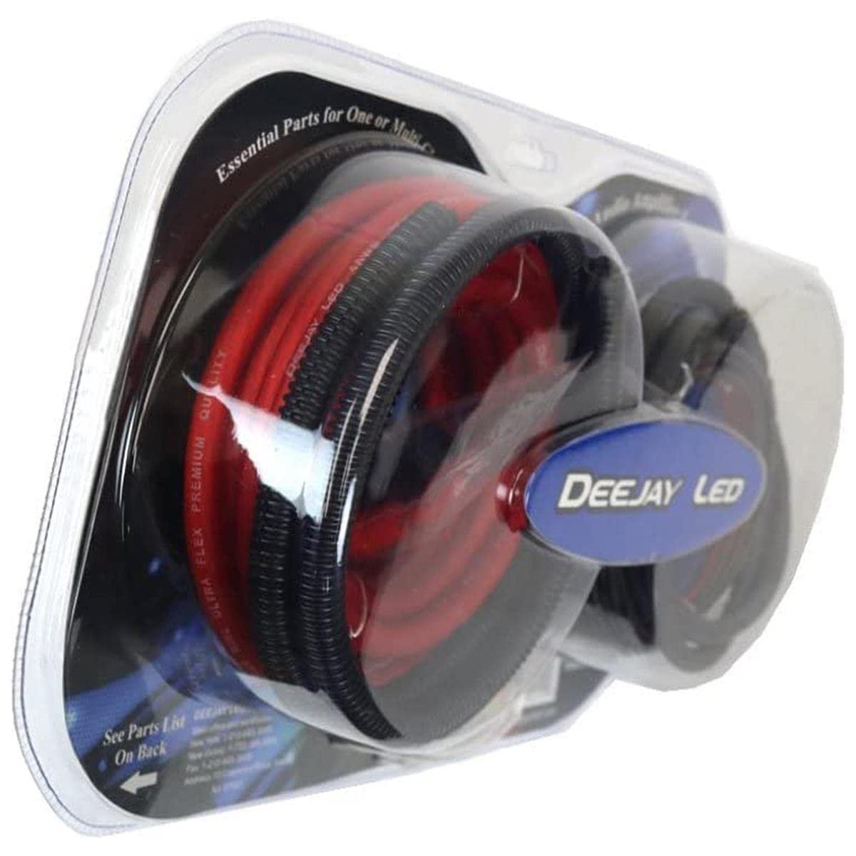 Deejay LED Auto Amplifier Installation Kit with #4-AWG CCA Main Power Cables for Car or Truck