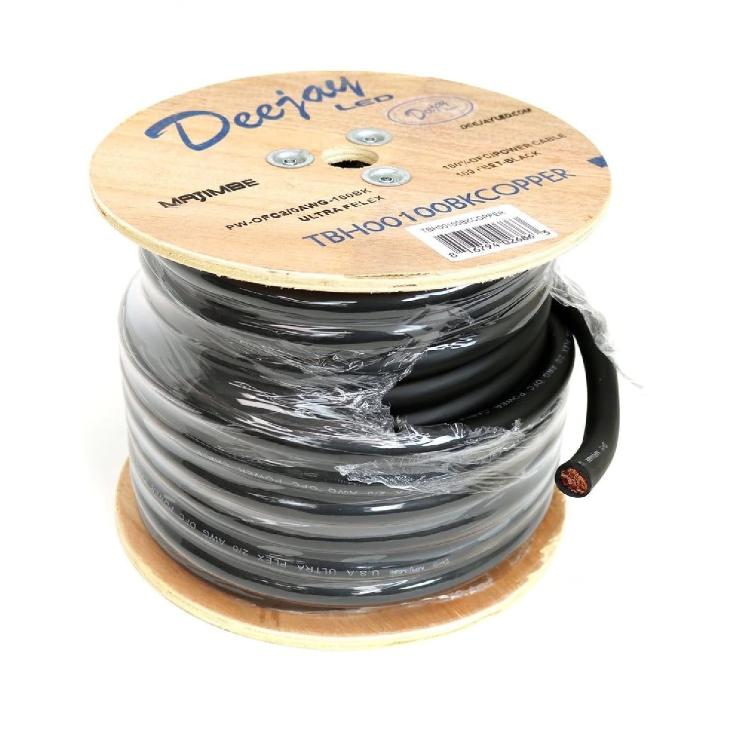 DEEJAY LED TBH000100BKCOPPE DEEJAYLED 3 Zero Gauge 100 FT Black