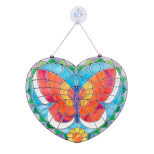 Melissa & Doug Stained Glass Made Easy Activity Kit: Butterfly - 140+ Stickers - Kids Sticker Stained Glass Craft Kit; Sun Catchers For Kids Ages 5+