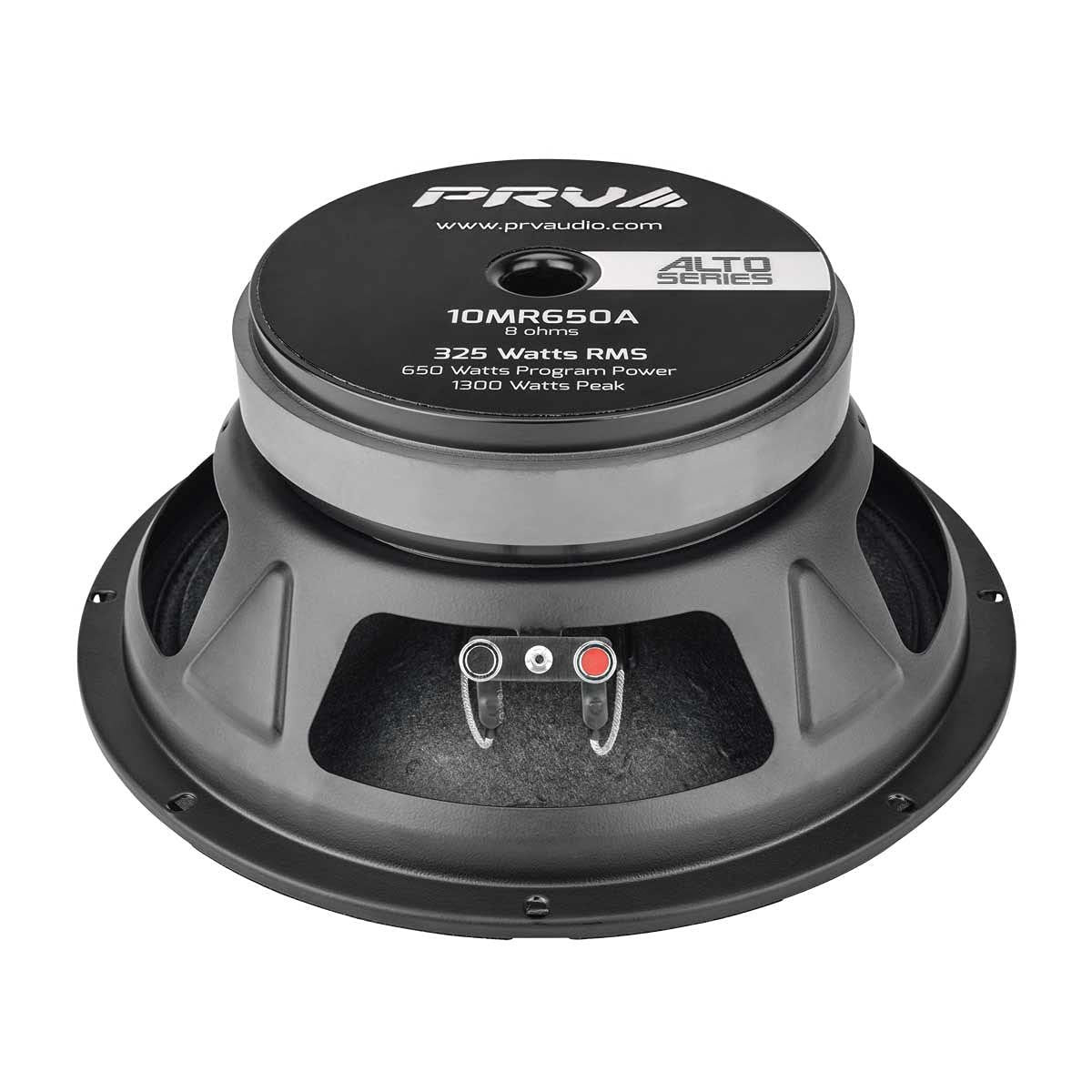 PRV AUDIO 10MR650A 10 Inch Midrange Speaker, 8 Ohm, 650 Watts, 97.5 db, 2.5 in Voice Coil Alto Series PRO Audio Mid Range Loudspeaker (Single)