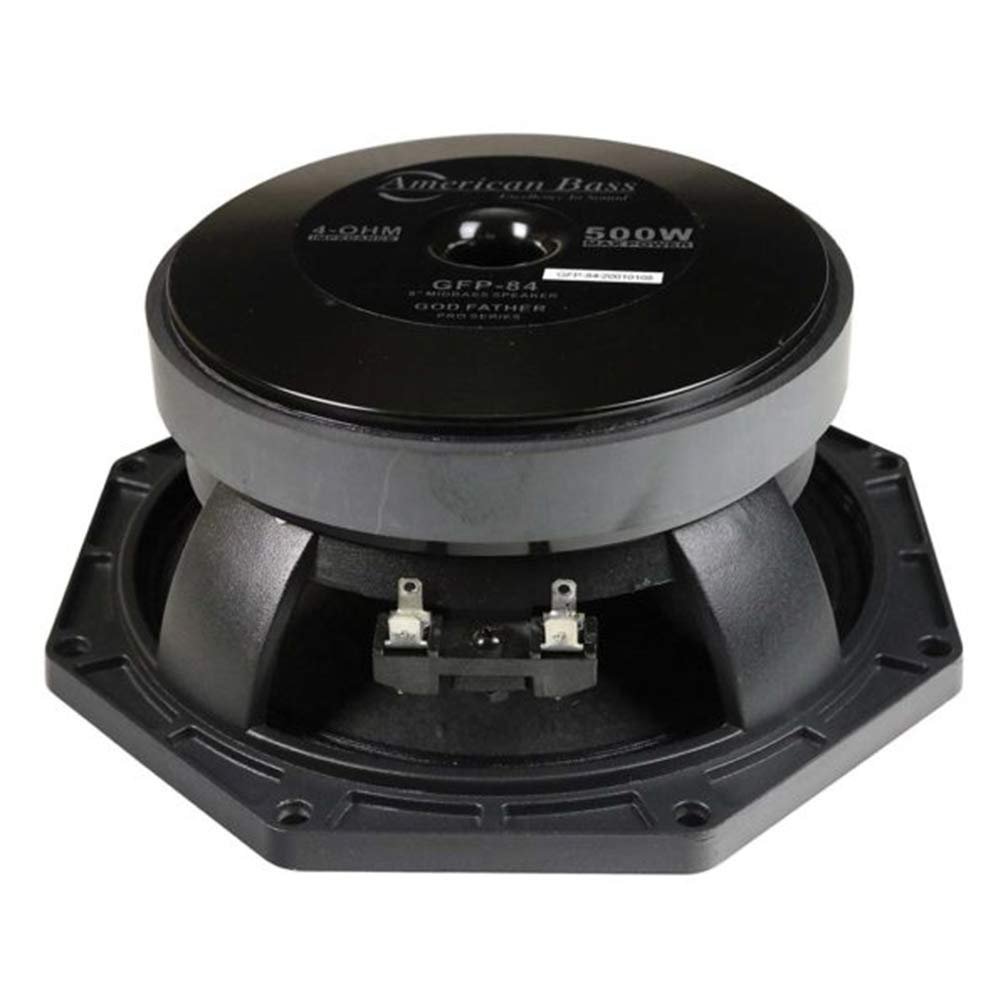 .AVD. American Bass Godfather 8 inches Midrange Car Speaker, 500 Watt Maximum Power, Mid Bass Car Audio Stereo Woofer Loudspeaker, 8 inch 4 Ohm Voice Coil