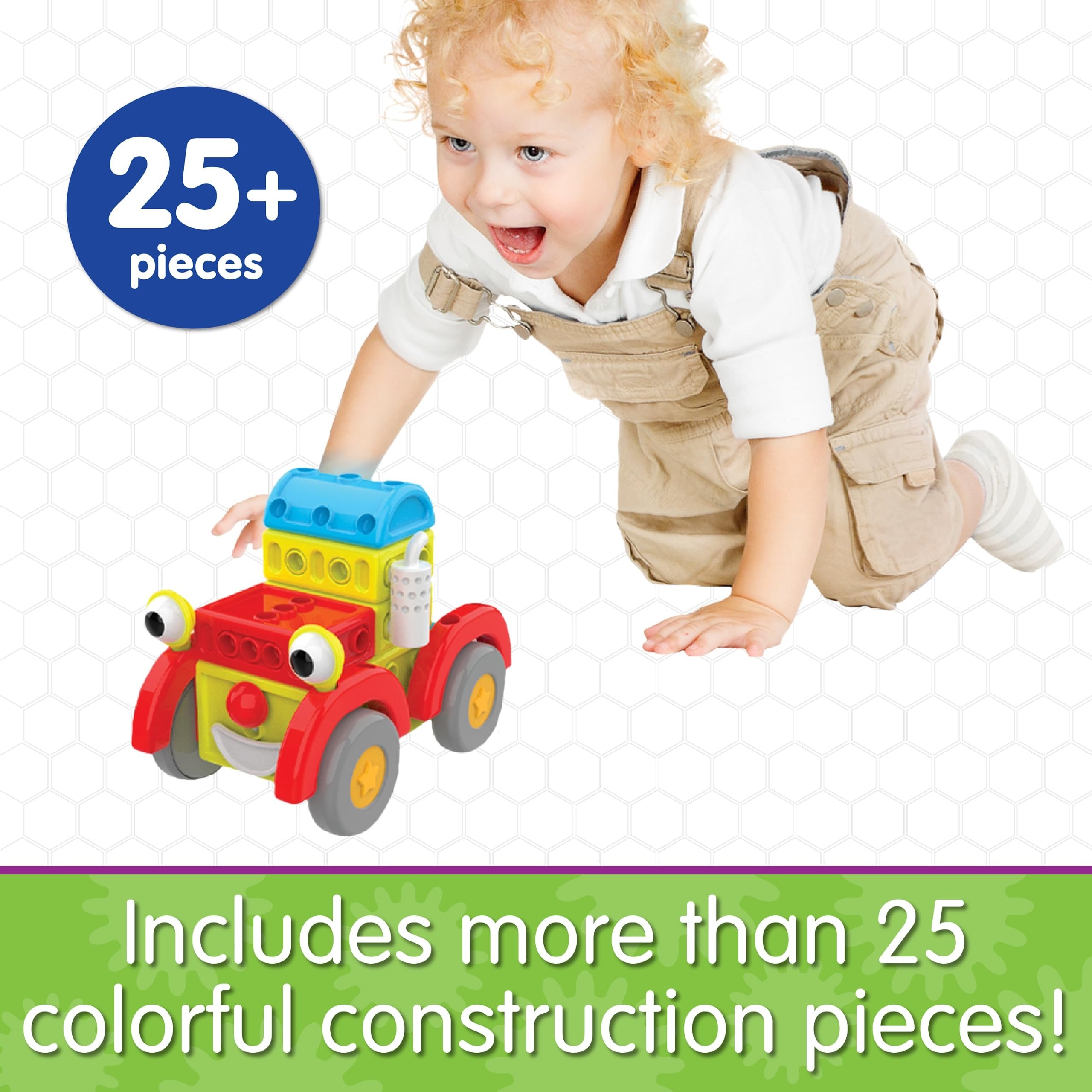The Learning Journey: Techno Kids 4-in-1 Around Town - Kids Moblie Vehicles Construction Combo Set - Interlocking - Interchangeable STEM Toy Gear Sets for Children Preschool- Ages 3 Years and Up