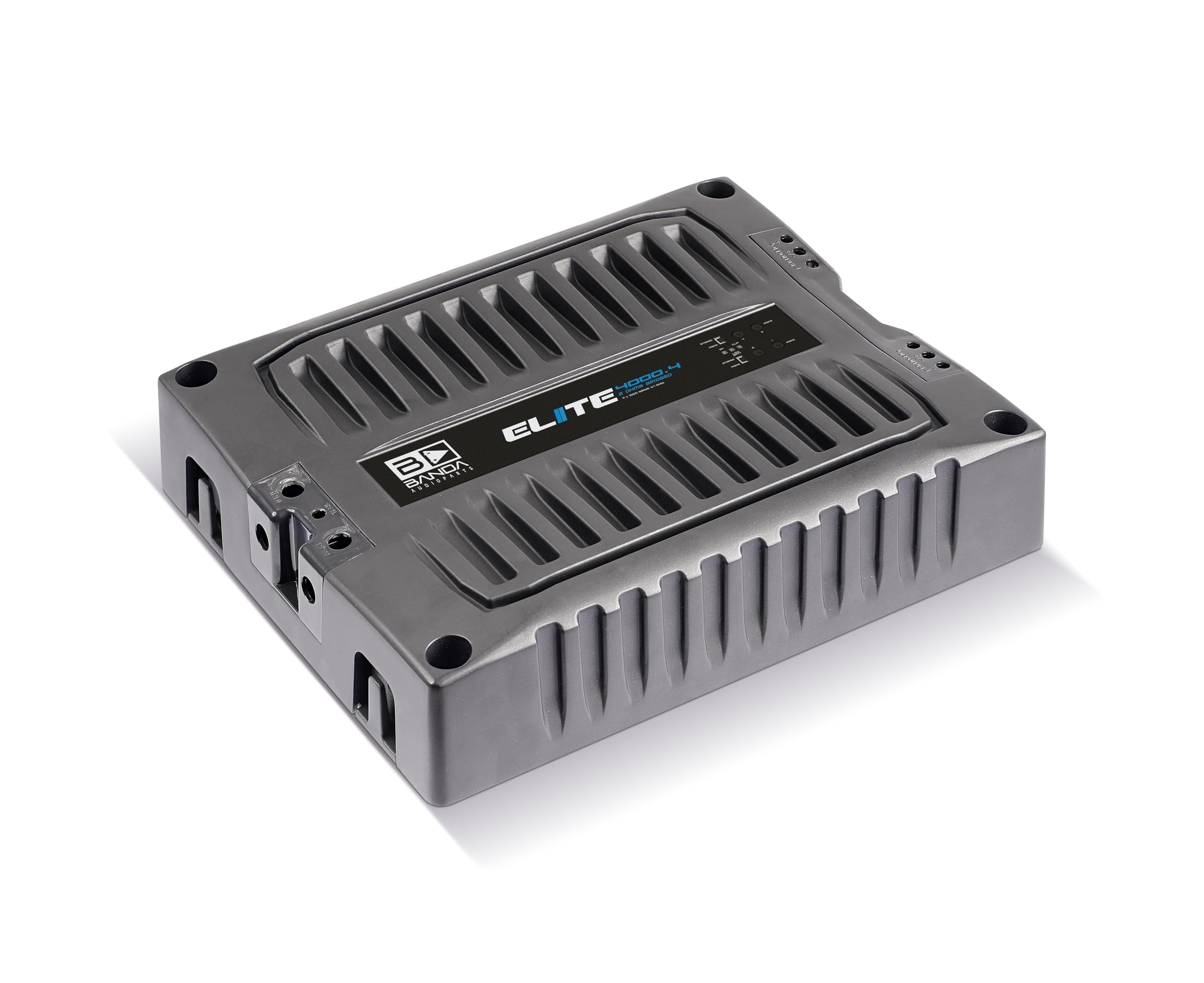BANDA Audioparts ELITE4000.41OHM 4-Channel 1000 Watts Max @ 1 Ohm Car Audio Amplifier with Highpass Filter and Low Pass Filter, Black - 4000.41OHM