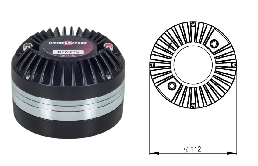 B&C Speakers DRV785TN8 HF Driver Titanium Diaphragm 110 Watts Rms 220 Watts Peak 8 Ohms Loudspeaker Motorcycle Car Pro Audio Components Speaker - DRV785TN-8