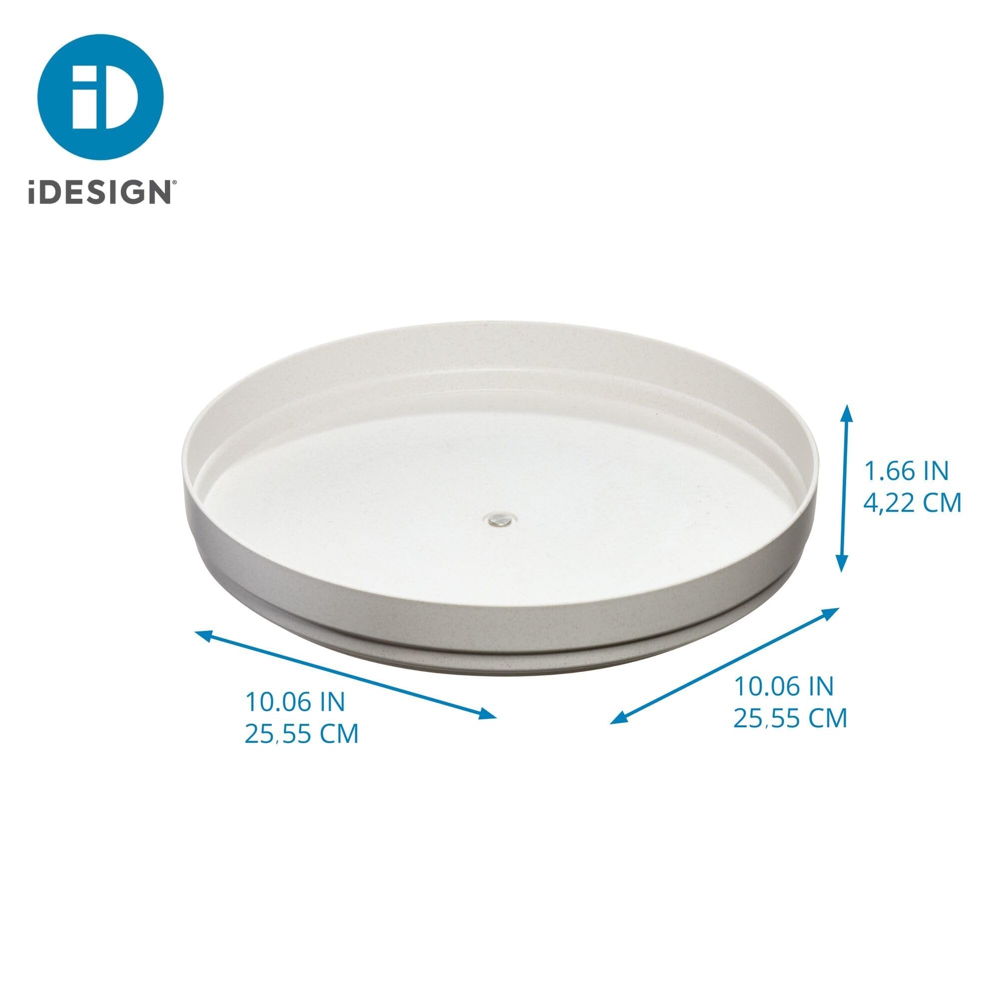 iDesign Recycled Plastic Lazy Susan Turntable Organizer, The Rosanna Pansino Collection – 10.03” L x 10.03” W x 1.73” H, Coconut