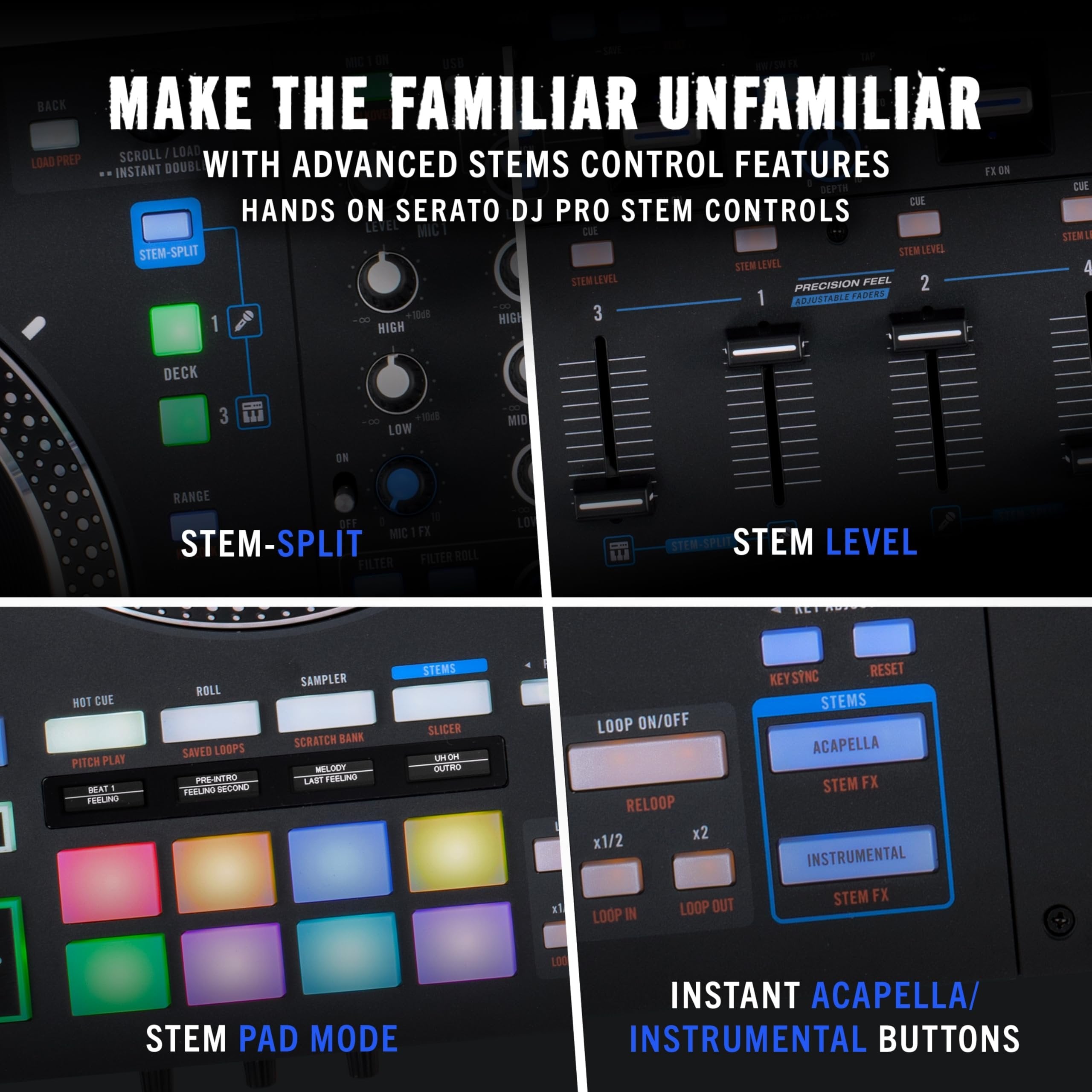 Rane PERFORMER 4-Channel Motorized DJ Controller, 7" Platters with Displays, Precision Feel Faders, Stem Split, Advanced FX, Serato DJ Pro Included
