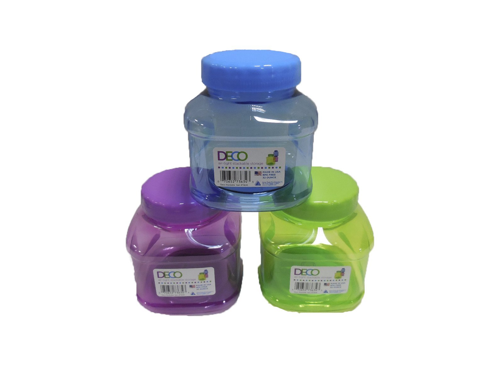 Arrow Plastics Manufacturing 73634 Decorative Stackable Storage, 32 oz, Multicolor