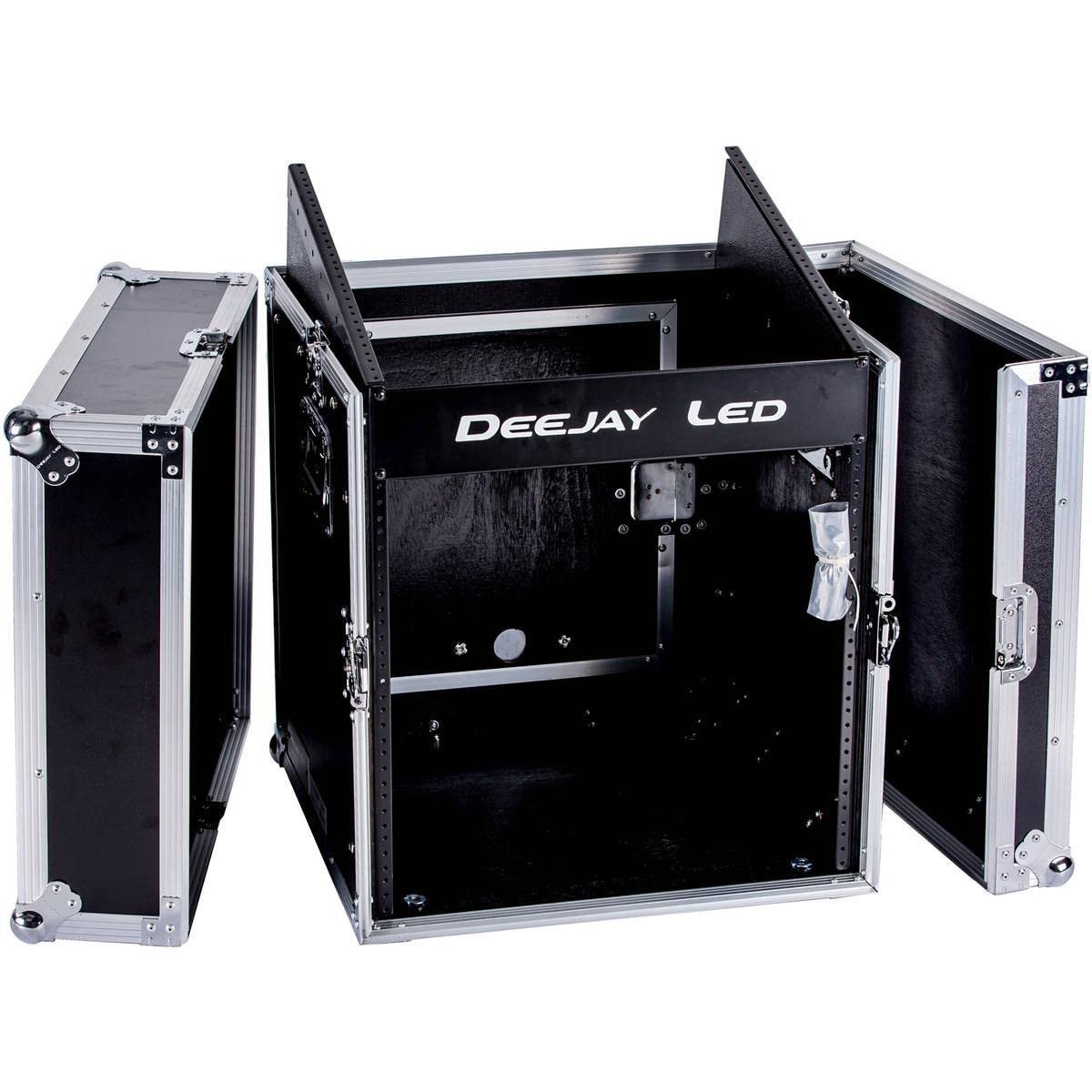 Deejay LED Fly Drive Case 10U Space Slant Mixer Rack / 10U Space Vertical Rack System with Full AC Door