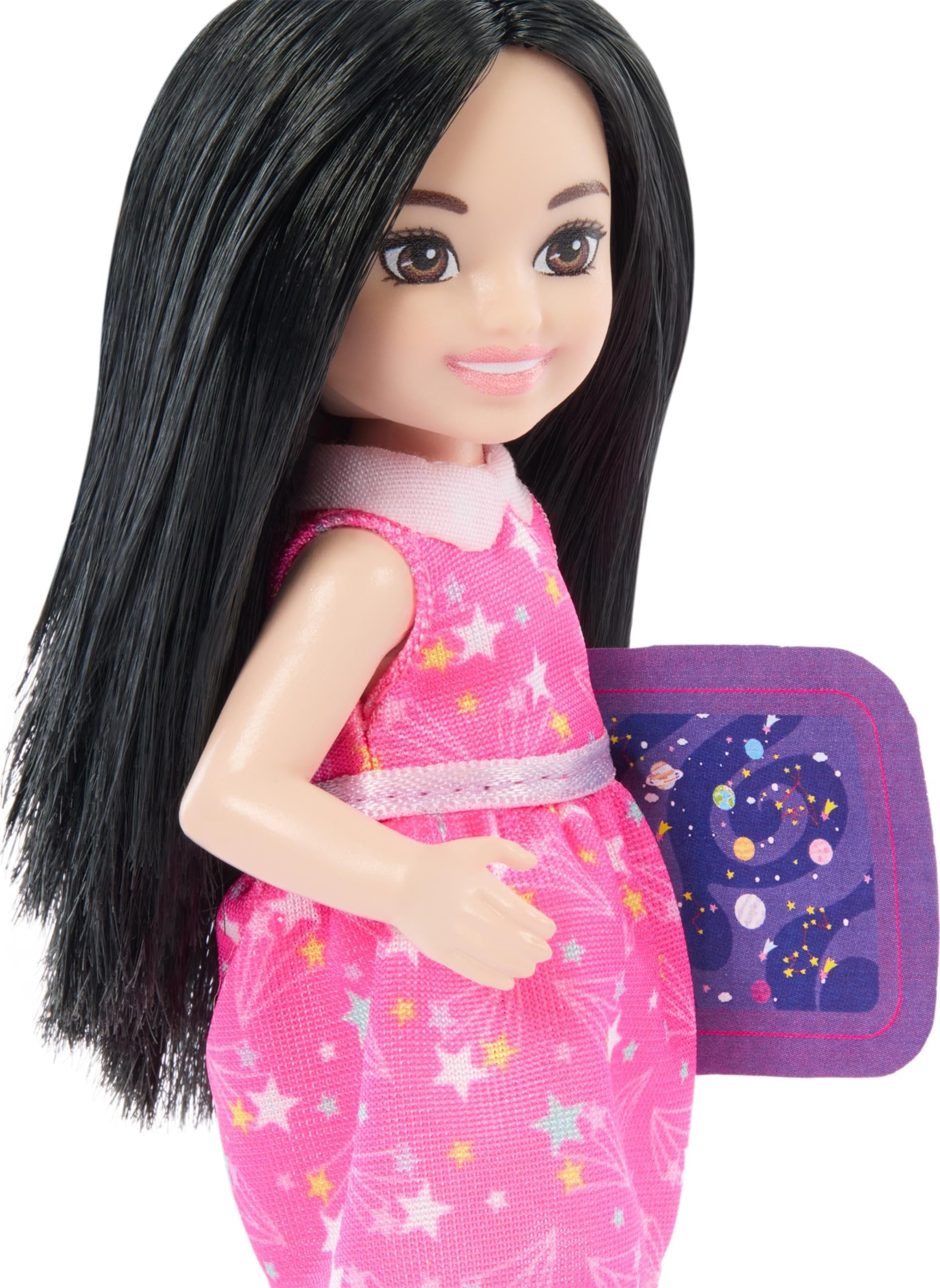 Barbie Toy Set, Chelsea Can Be Astronomer, Brunette Small Doll with 5 Science-Themed Accessories Including a Telescope