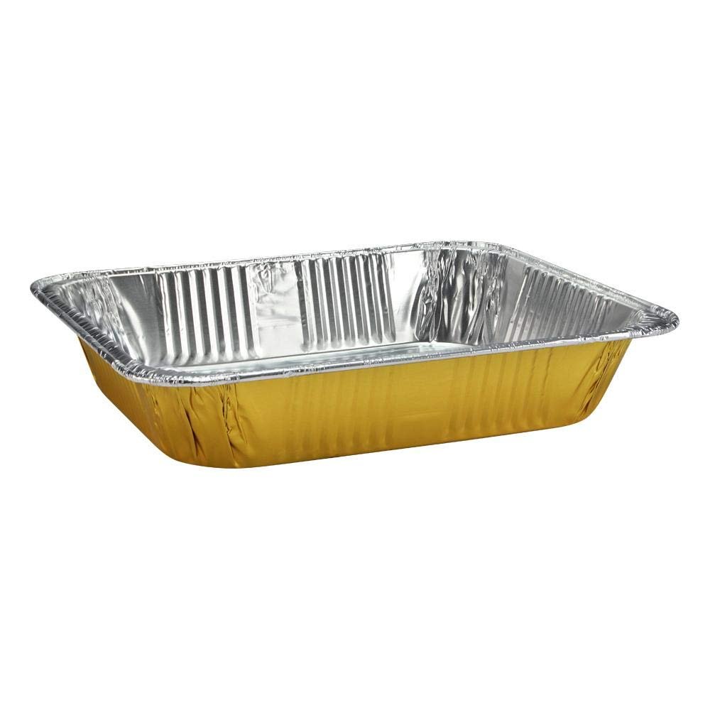 Yellow Aluminum Pans - Half-Size (1 Pack) - Premium Quality & Easy Cleanup Pans - Perfect for Parties, Catering & Buffet