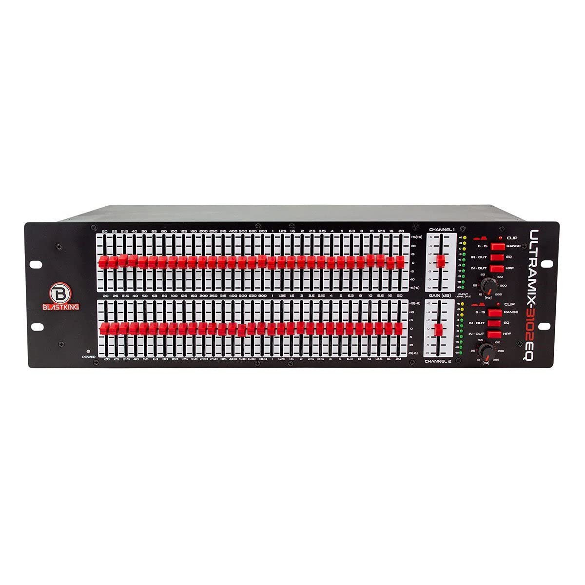 Blastking ULTRAMIX3102-EQ Dual 31-Band Graphic Equalizer