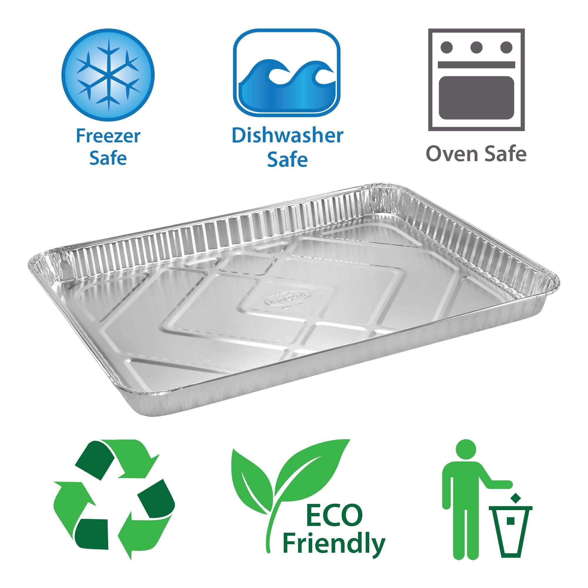 Aluminum Pans Half Size Cookie Sheet 15 Count Durable Nonstick Baking Sheets 17.75" x 12.75" - Sheet Pan, Baking Tray, Cookie Sheets, Foil pans, Foil trays, Sheet Baking Pans