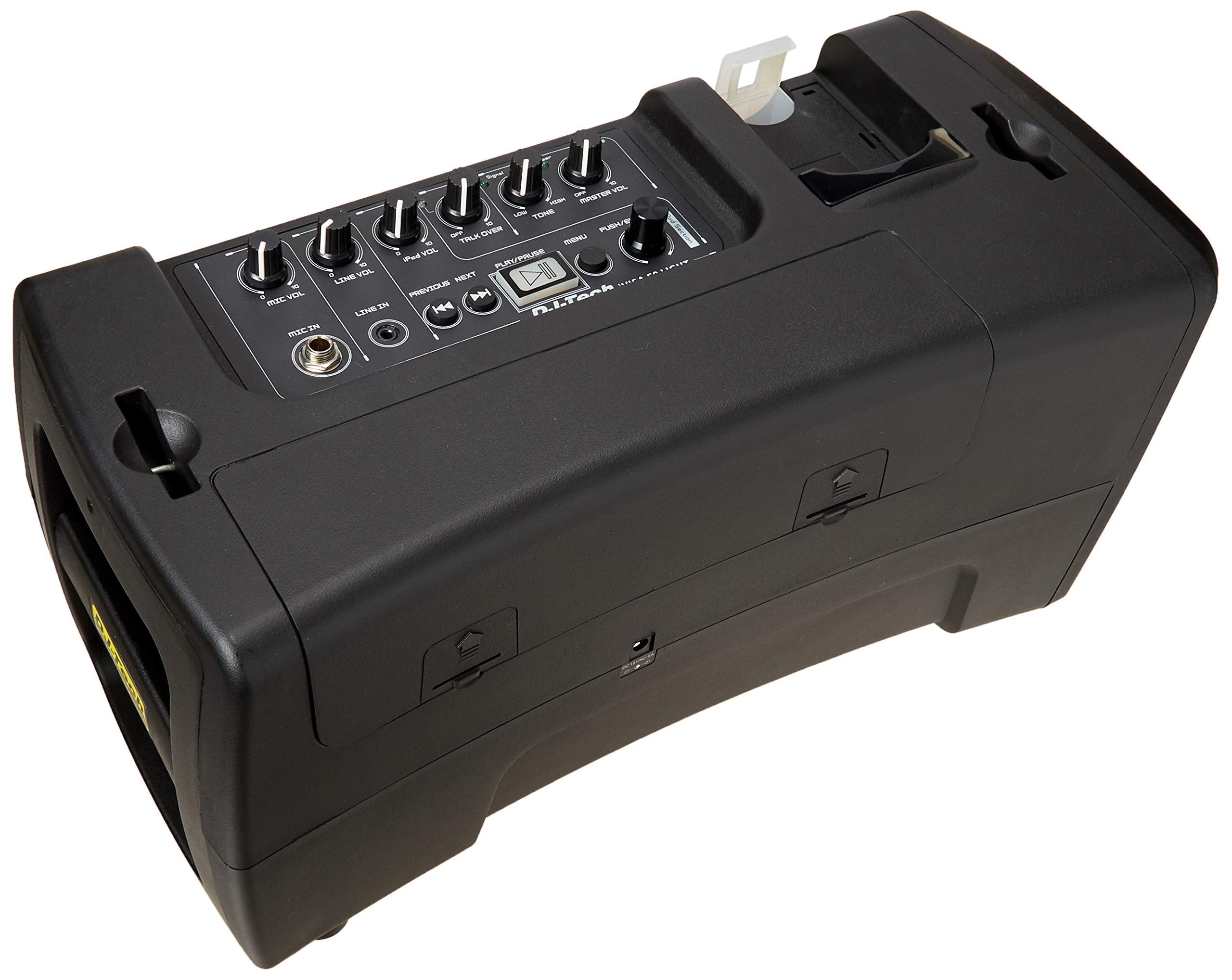 DJ Tech IVISA50LIGHT 50W Amplifier Speaker ABS Battery Portable PA System iPod Player + 1 MK100 Mic