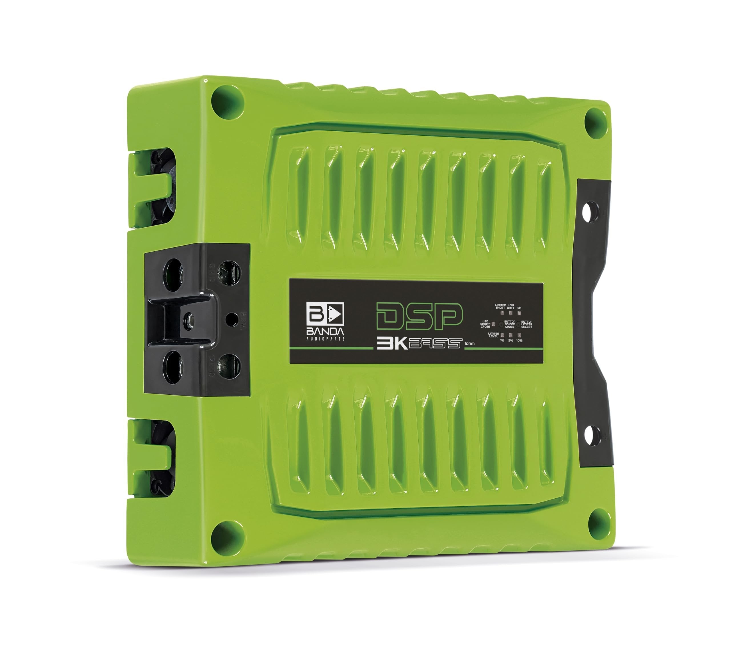 BANDA Audioparts DSP3K1GREENBASS Band Amplifier Module 3k1 3000wrms 1-Ohm 1 Channel Car Audio Amp DSP BASS Model with 3 Limiter Integrated Level Positions - DSP3K1GREEN
