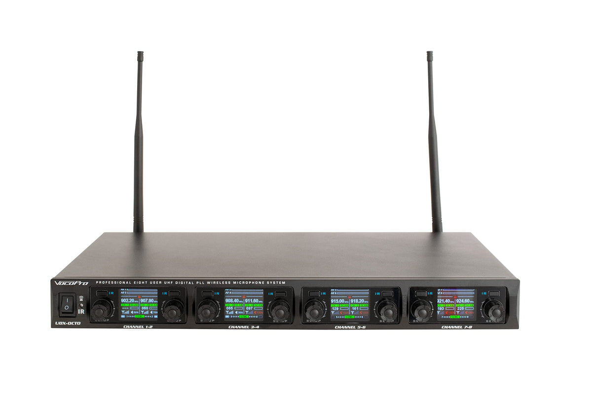 VocoPro UDX-ACAPELLA-16 Professional Digital UHF PLL Wireless Mic System with Sixteen Handheld Vocal Microphones