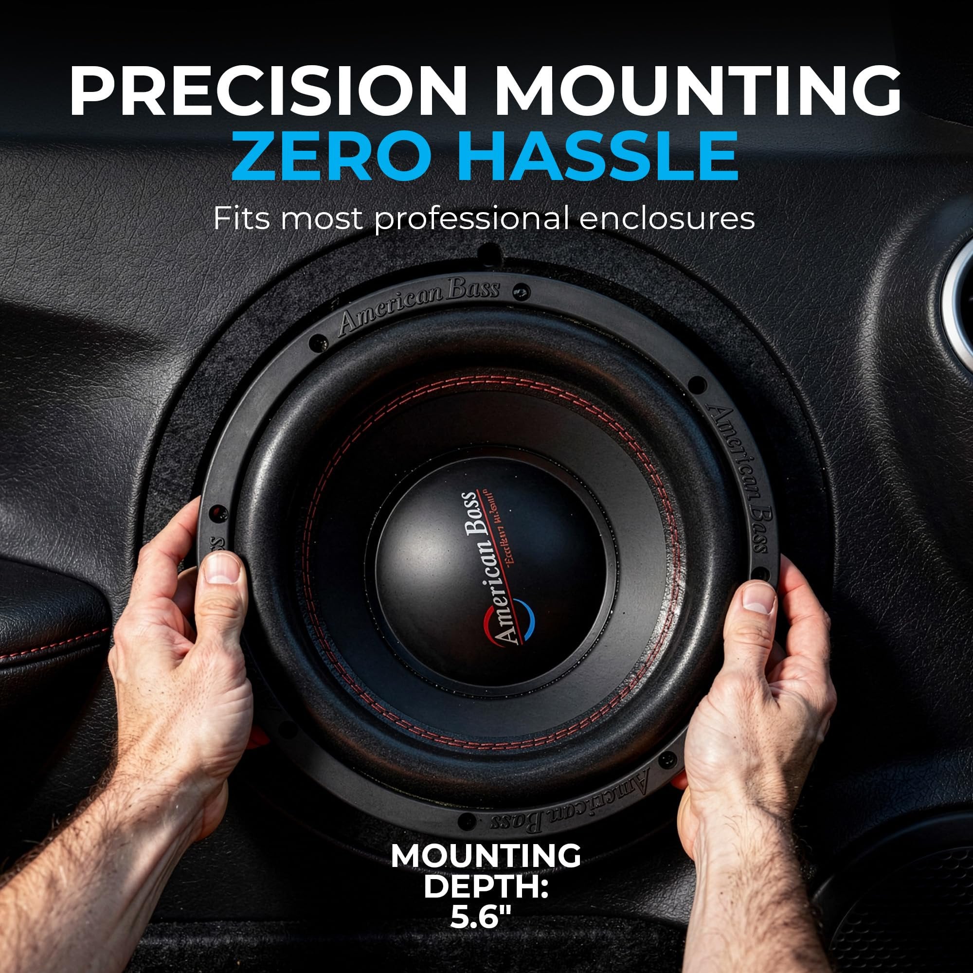 American Bass DX Series 12" Car Subwoofer, 600W Peak / 300W RMS, 4 Ohm Car Audio Subwoofer, Non-Pressed Paper Cone, Hi-Temp Voice Coil, Heavy-Duty Steel Basket, Deep Bass for Car Audio Systems
