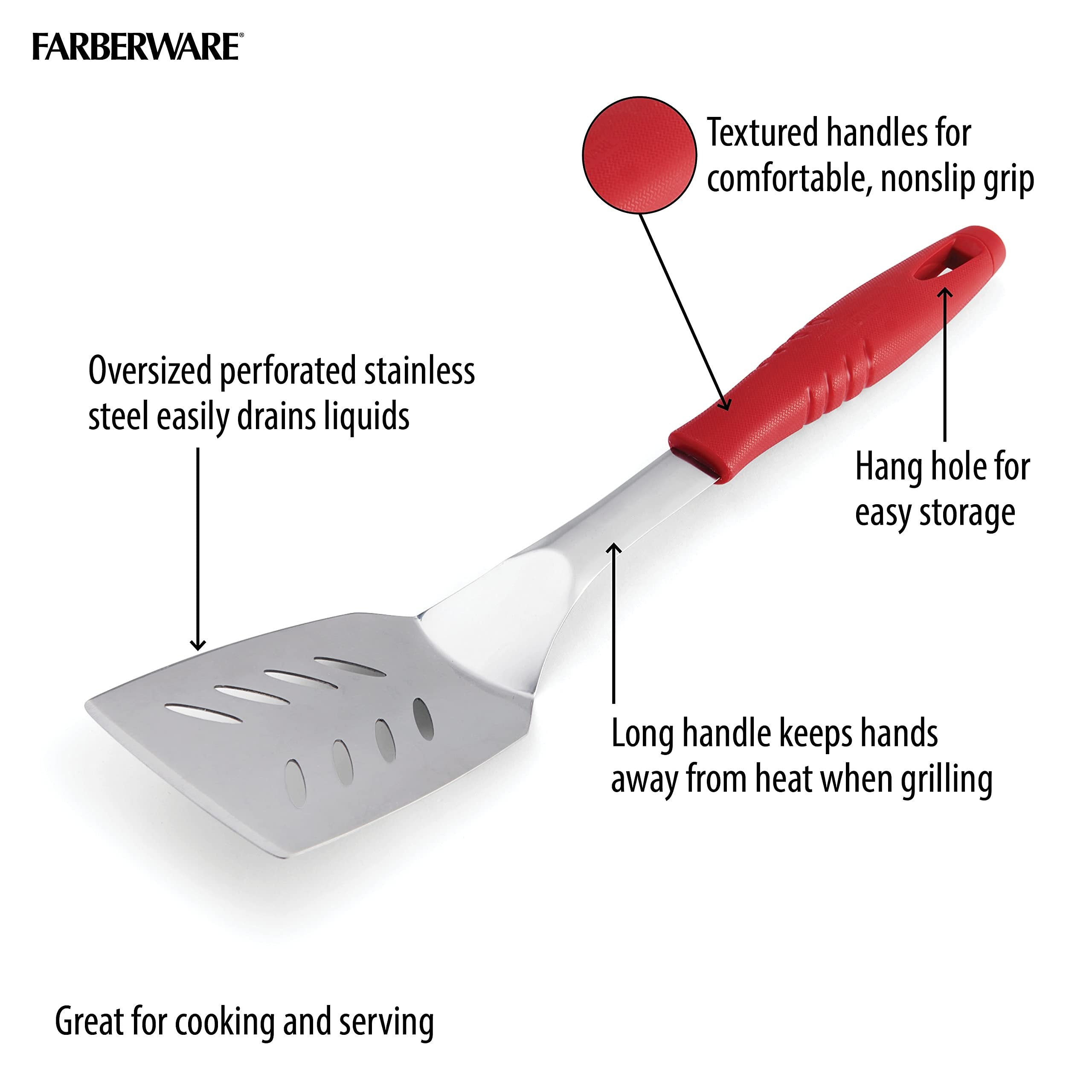 Farberware 5261916 Barbecue Turner, 1 EA, Red