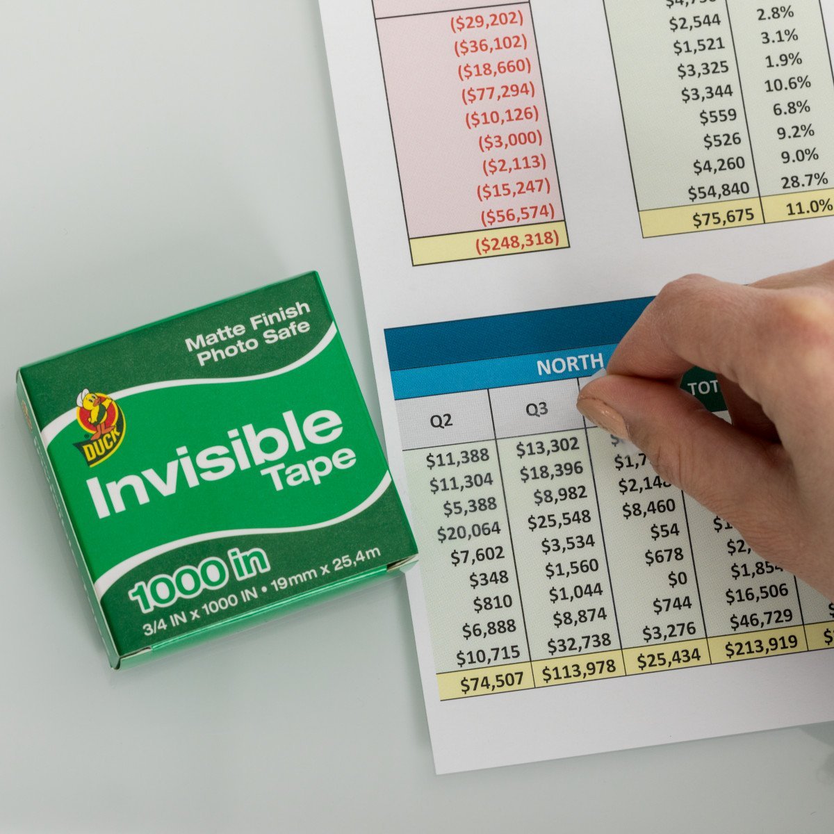 Duck Brand Matte Finish Invisible Tape Refill for Dispenser, 4 Rolls, Each Roll 3/4-Inch x 1000 Inches for 4000 Total Inches