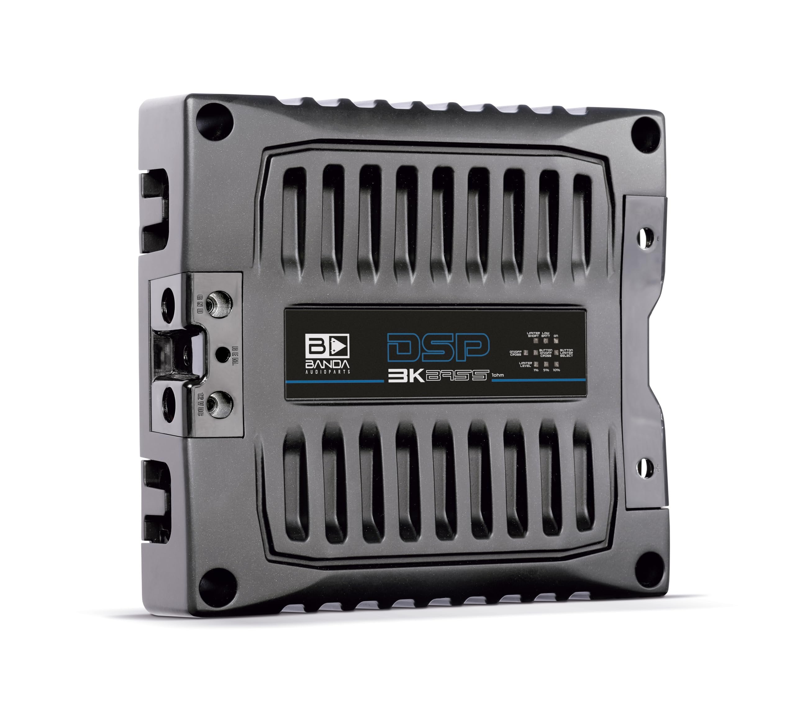 BANDA Audioparts DSP3K1BLACKBASS Bass Band Amplifier Module 3k1 3000wrms 1-Ohm 1 Channel Car Audio Amp DSP BASS Model with 3 Limiter Integrated Level Positions - DSP 3K1 Black