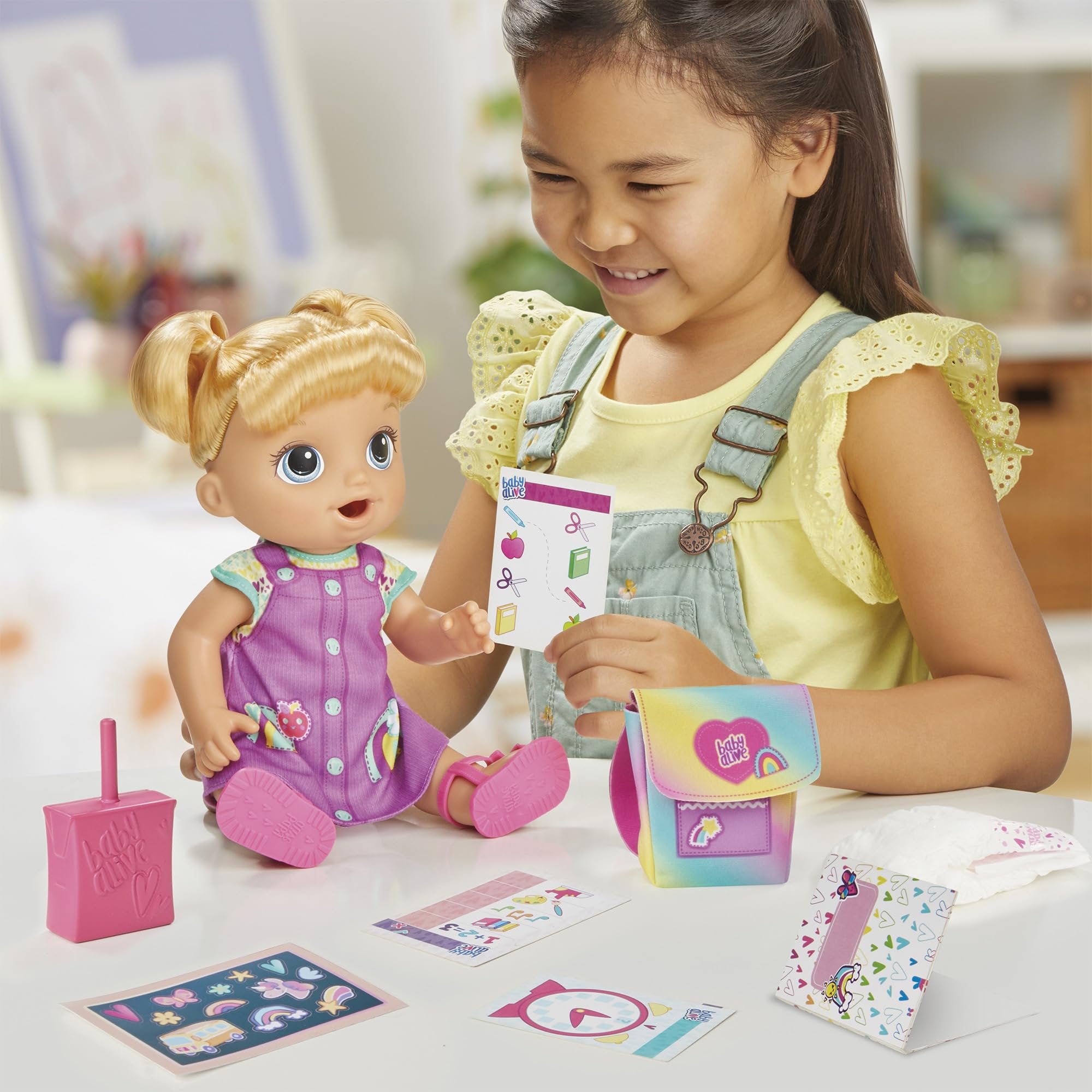 Baby Alive Time for School Baby Doll Set, 12 Inch, Back to School Toys for Girls & Boys, Blonde Hair, Preschool Gifts for Kids, Ages 3+ (Amazon Exclusive)