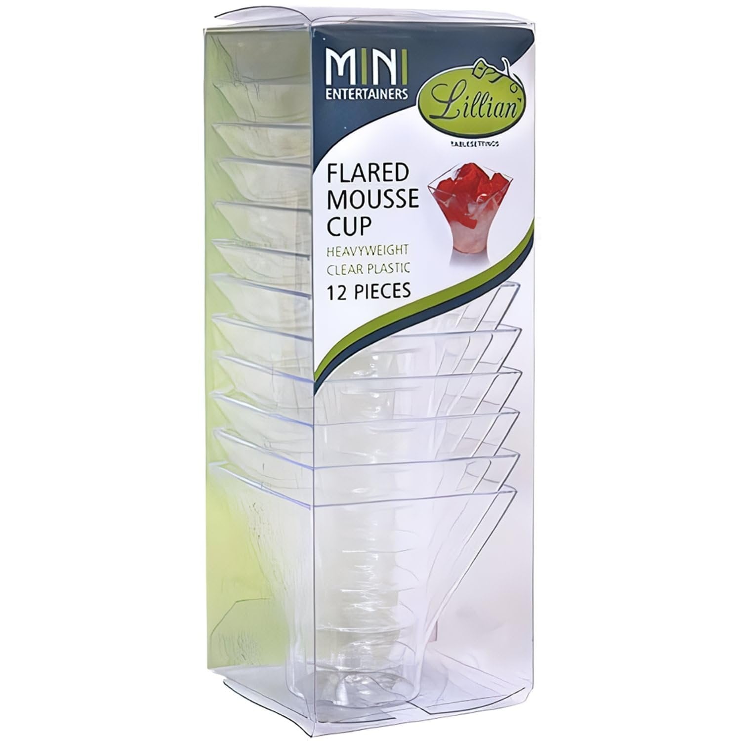 12 Ct Lillian Clear Plastic Mini Flared Mousse Cup