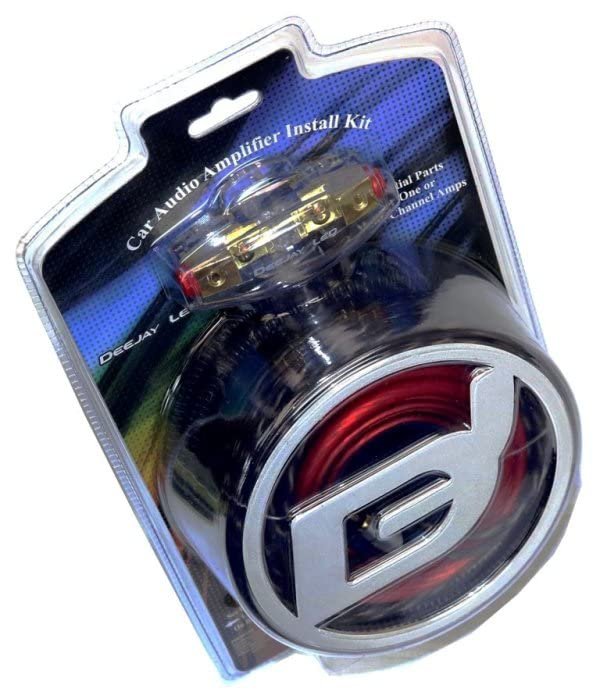 High Performance Auto Amplifier Installation Kit with #8-AWG CCA Main Power Cables, RCA Cables Fuse Holder And More Ring And Spade Insulators Ten 3-in Wire Ties Flexible RCA Wire DEEJAY LED TBH8AWGKIT