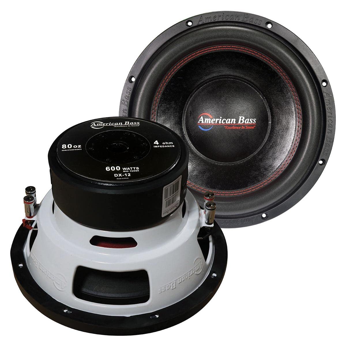 American Bass Usa DX 124 800 Watt Max 4Ohm 12 Inch Subwoofer, Black