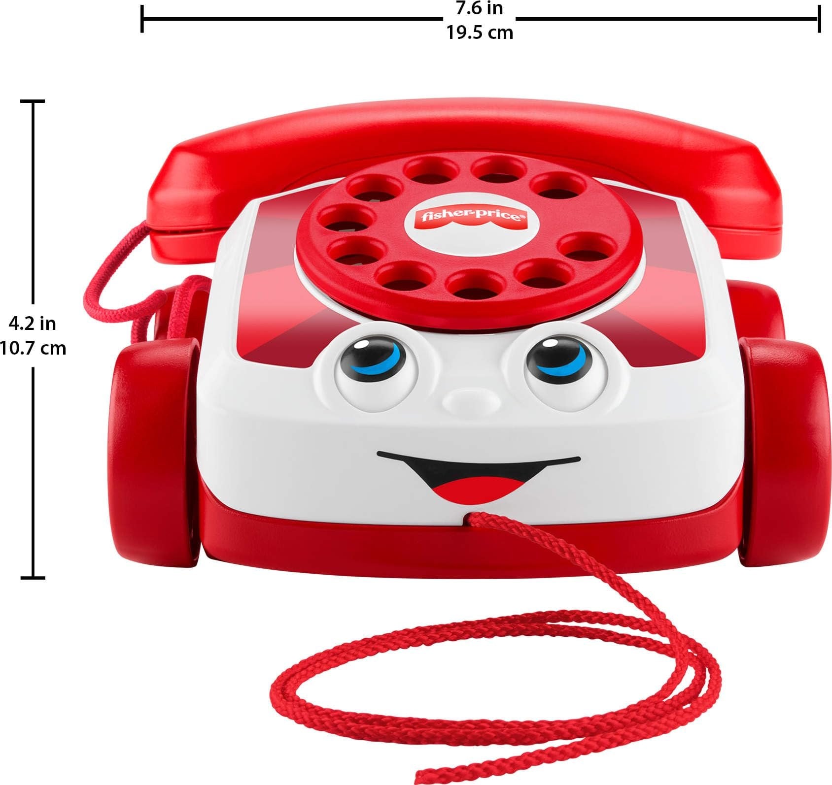 Fisher-Price Baby Toy Red Chatter Telephone, Mattel 80th Anniversary Edition Pull-Along Activity for Infants & Toddlers Ages 1+ Years