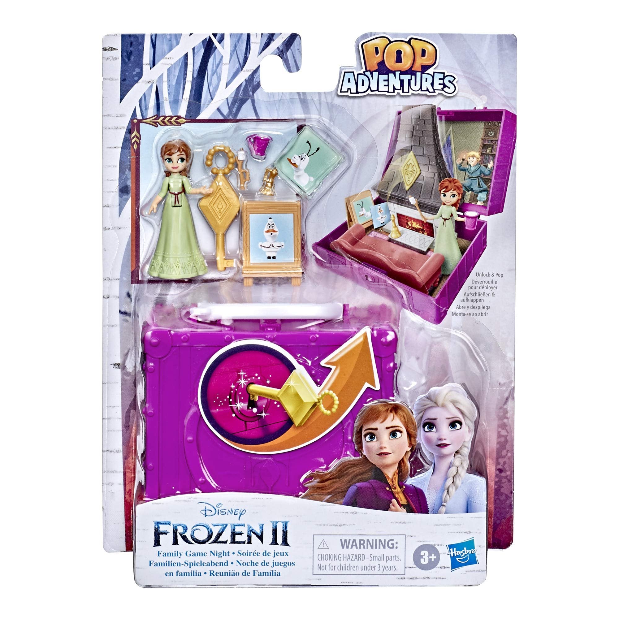Disney Frozen 2 Pop Adventures Family Game Night Pop-Up Playset with Handle, Including Anna Doll, Toy Inspired 2