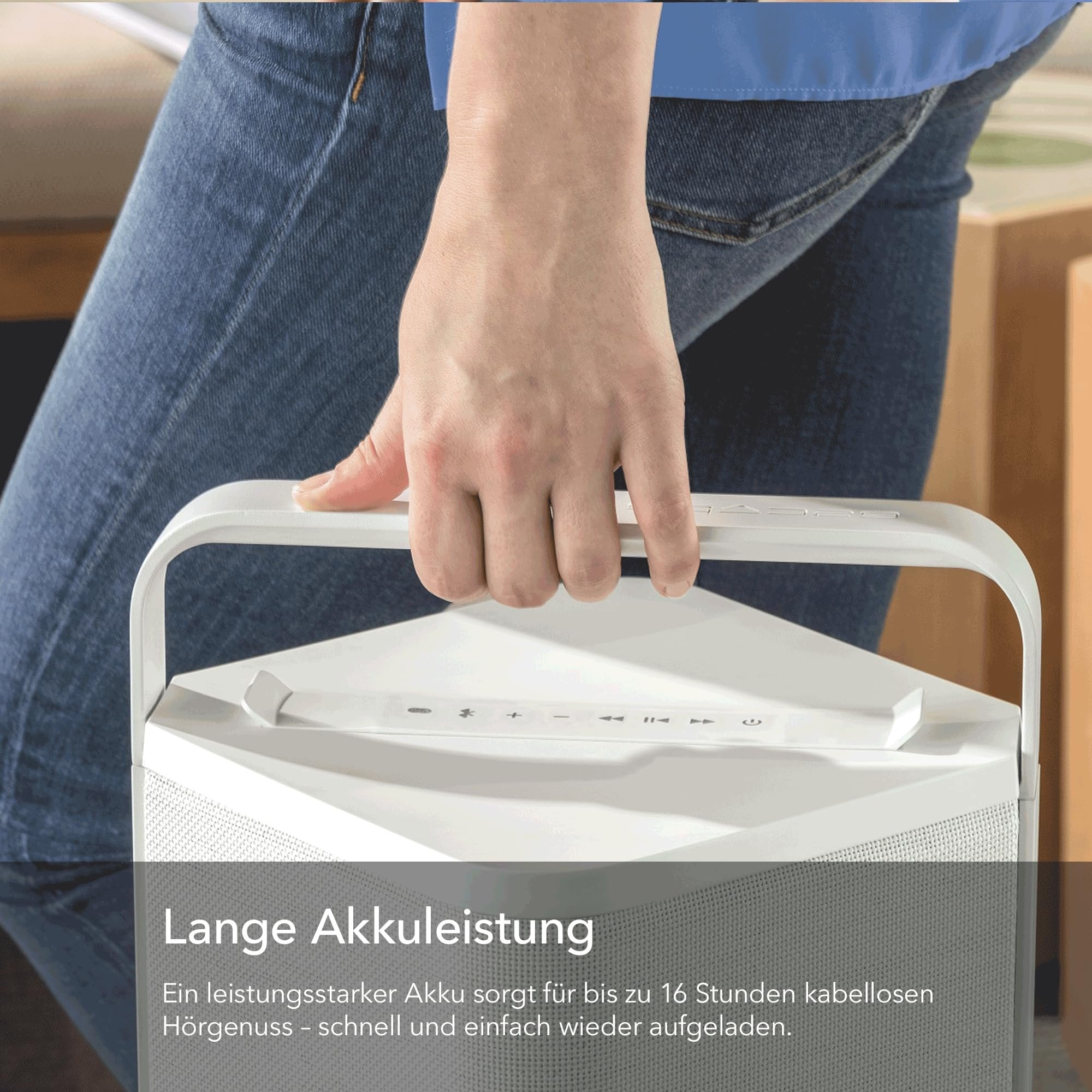 Escape P6AIRWHITE Portable Outdoor BT Speaker W Streaming Hi-Res Multi-Room Audio Streaming Audiophile Speakers Equipped with 6.5-inch Subwoofer - White