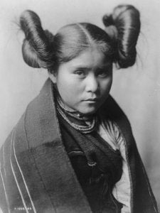 Historic Photos Chaiwa, Tewa girl, head-and-shoulders portrait, facing front. Vintage Black & b3