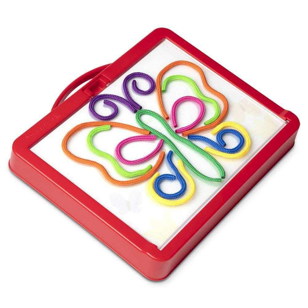 Melissa & Doug Rainbow Cord Picture & Pattern Maker Draw with Cords – 39 Cords, 6 Double-Sided Cards to Trace