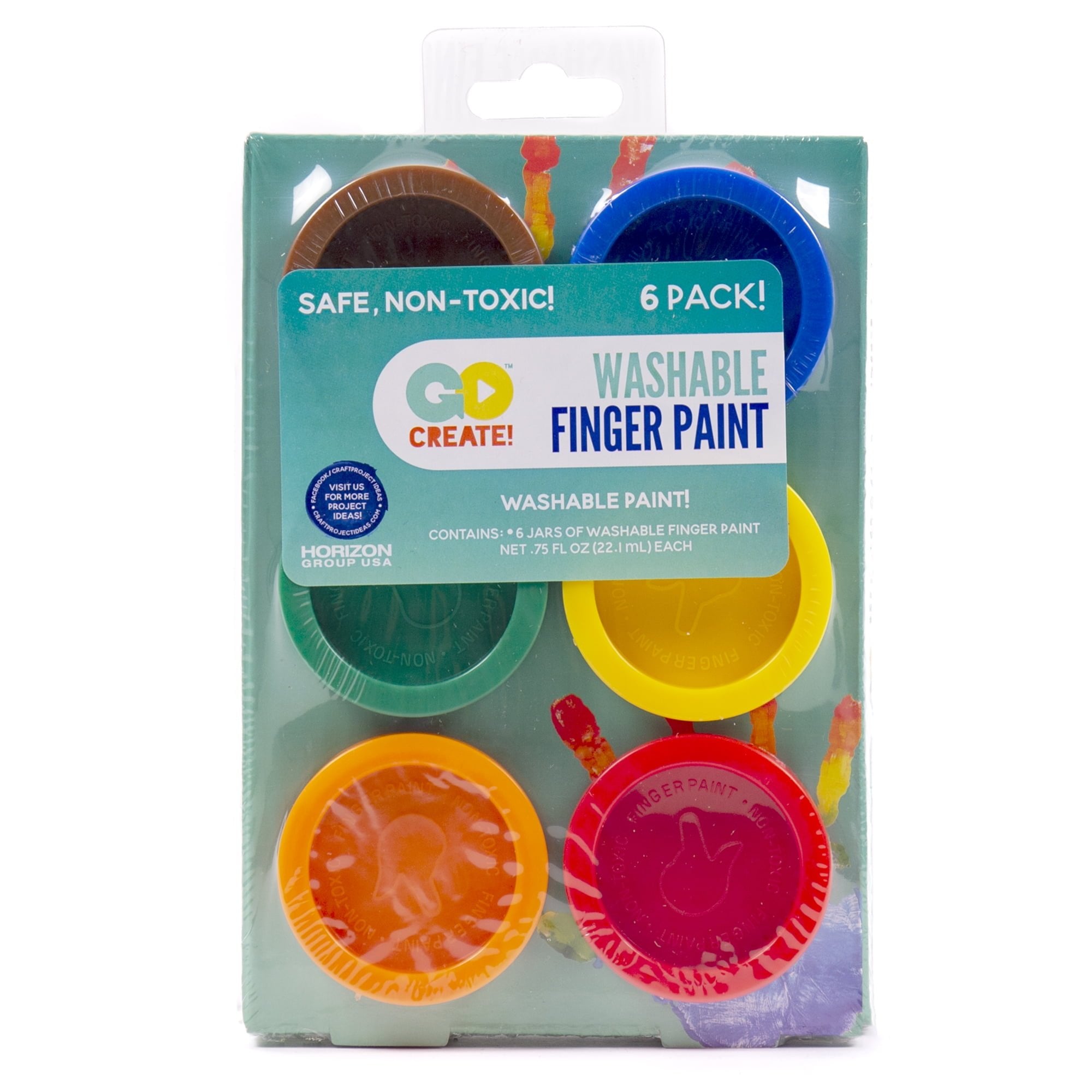 Go Create Non-Toxic Washable Finger Paint, 6 Piece