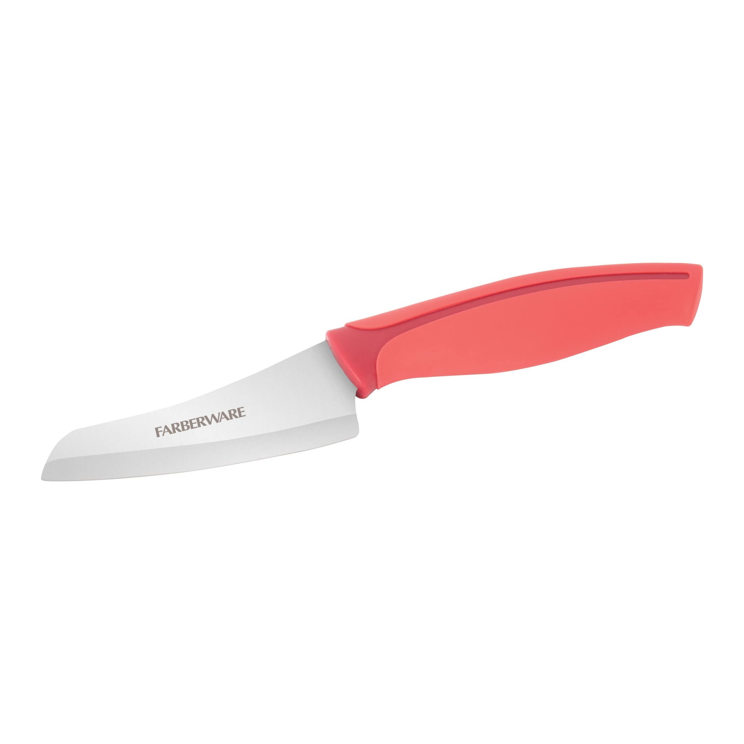 Farberware Precise Slice Santoku Parer Knife, 3.5 Inch, Red