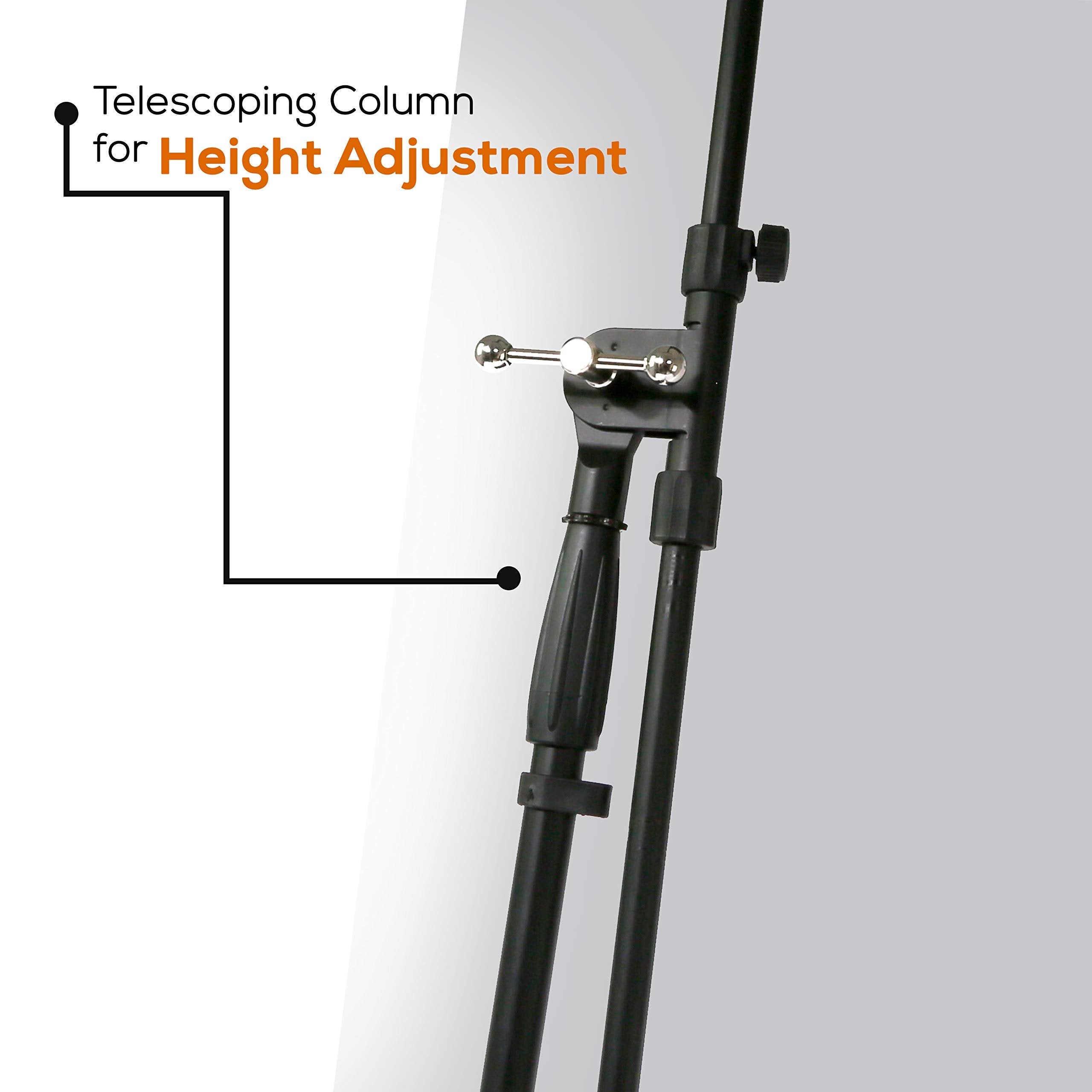 Pyle-Pro 4 in 1 Multimedia Microphone Stand w/ Ipad/Tablet holder, Universal Mic Holder, Adjustable Extender Bar w/ Multi–Mount Boom Clip - Sturdy and Durable PMKSPAD1