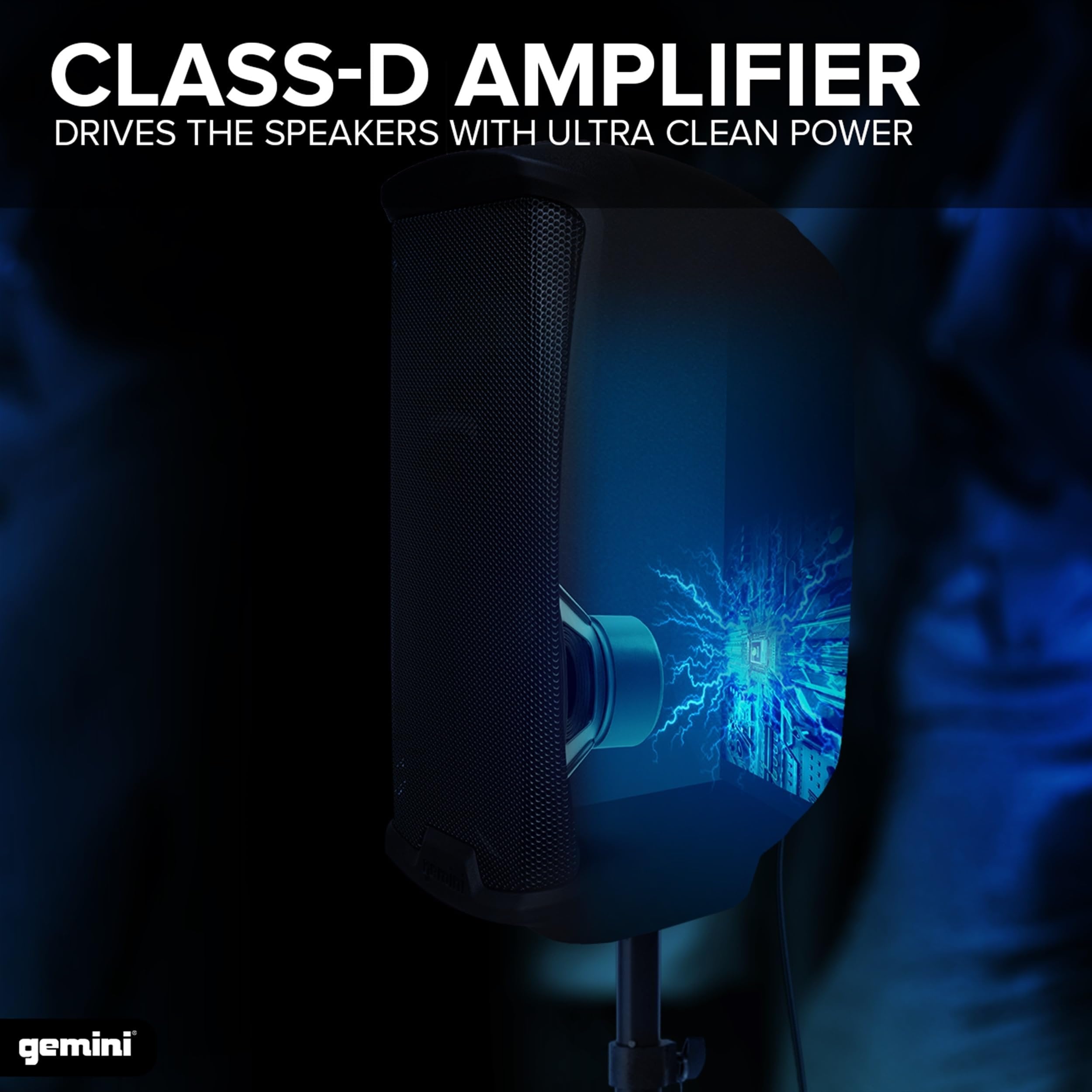 Gemini Sound AS-2108P - 500W Peak High-Power 8-Inch Active DJ/PA Loudspeaker with Durable ABS Construction, Wide Frequency Response, and High-Fidelity Sound for Parties, Events & Performances
