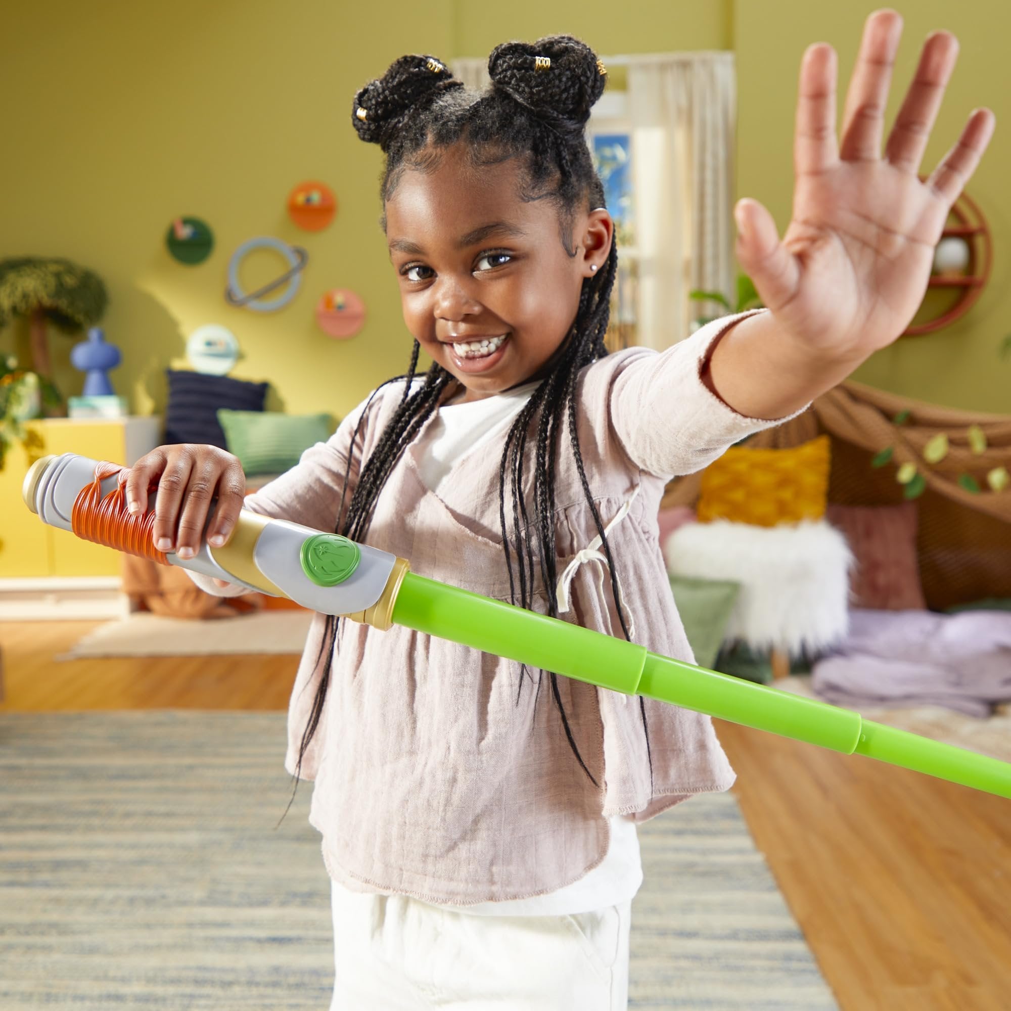 Star Wars: Young Jedi Adventures Kai Brightstar Green Extendable Lightsaber, Toys, Preschool Toys for 3 Year Old Boys & Girls
