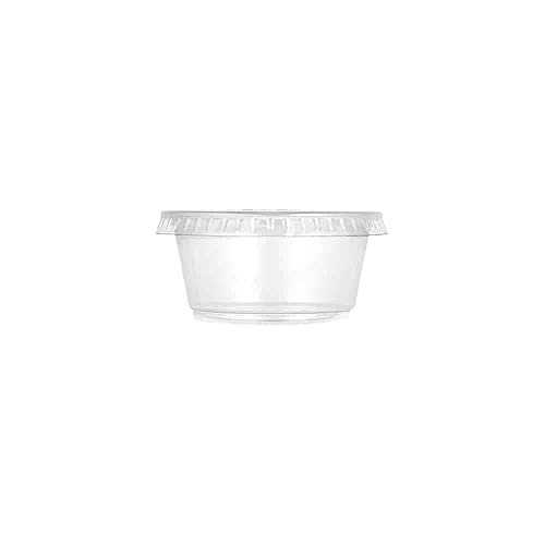 Premium Plastic Portion Cups with Lid (2 Oz.) 50 Pieces - Stackable, Leak-Proof & Crystal Clear, Perfect for Meal Prep, Snacks & Dips