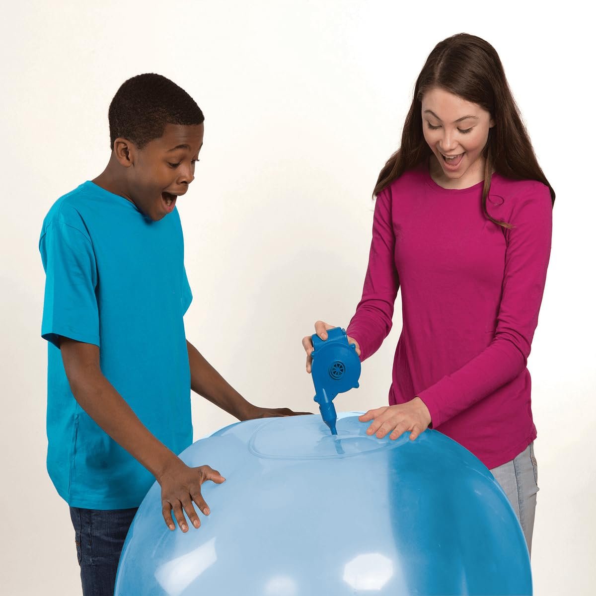 Wubble Super Bubble Ball - Blue (with Pump) | Looks Like a Bubble, Plays Like a Ball! | Inflates to 80cm Tall | Outdoor Garden Toys | Ages 6+ | Packaging May Vary