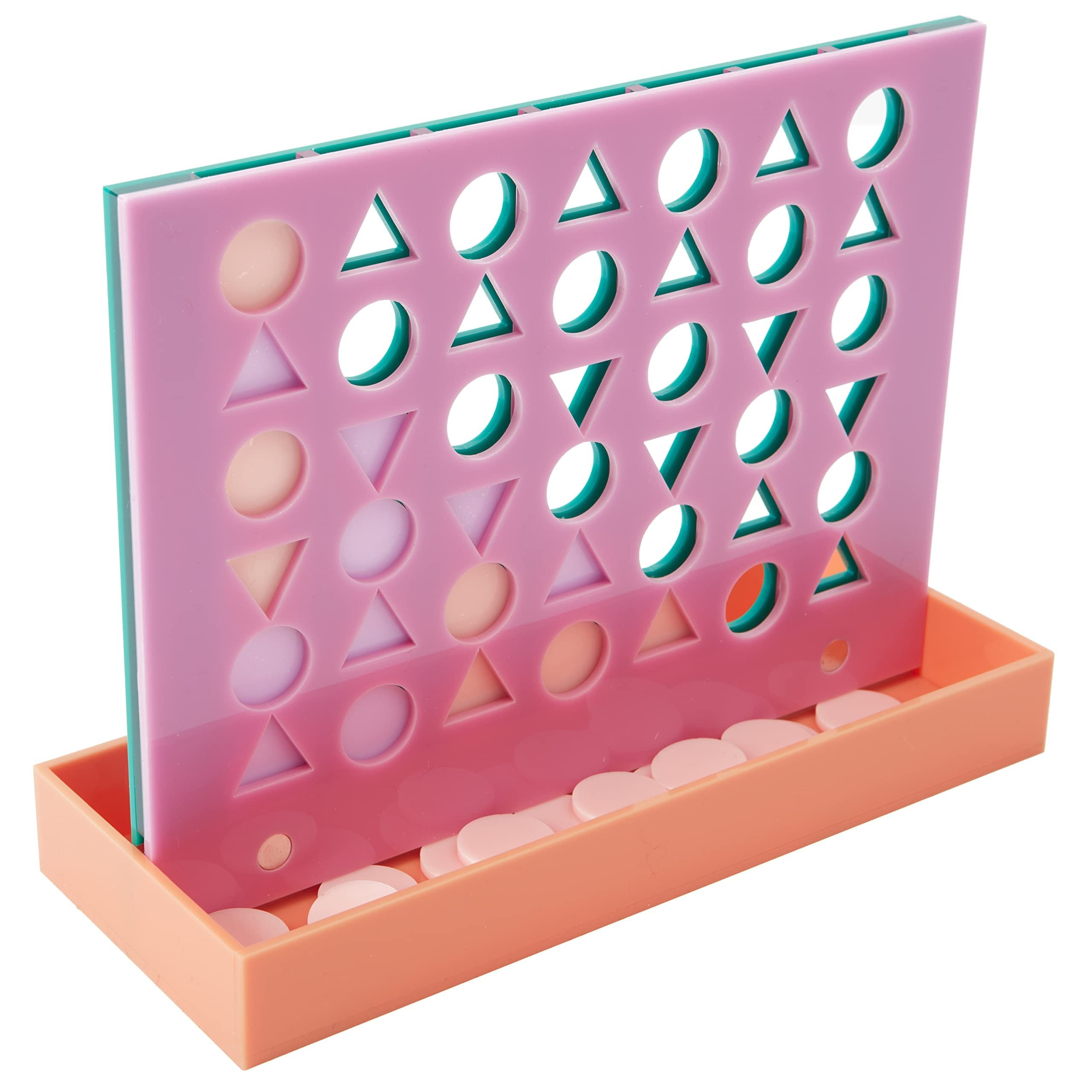 C.R. Gibson GMC4-24803 Kailo Chic Acrylic Connect Four Board Game for Kids, 8" W x 10.5" H, Multicolor, 43pcs