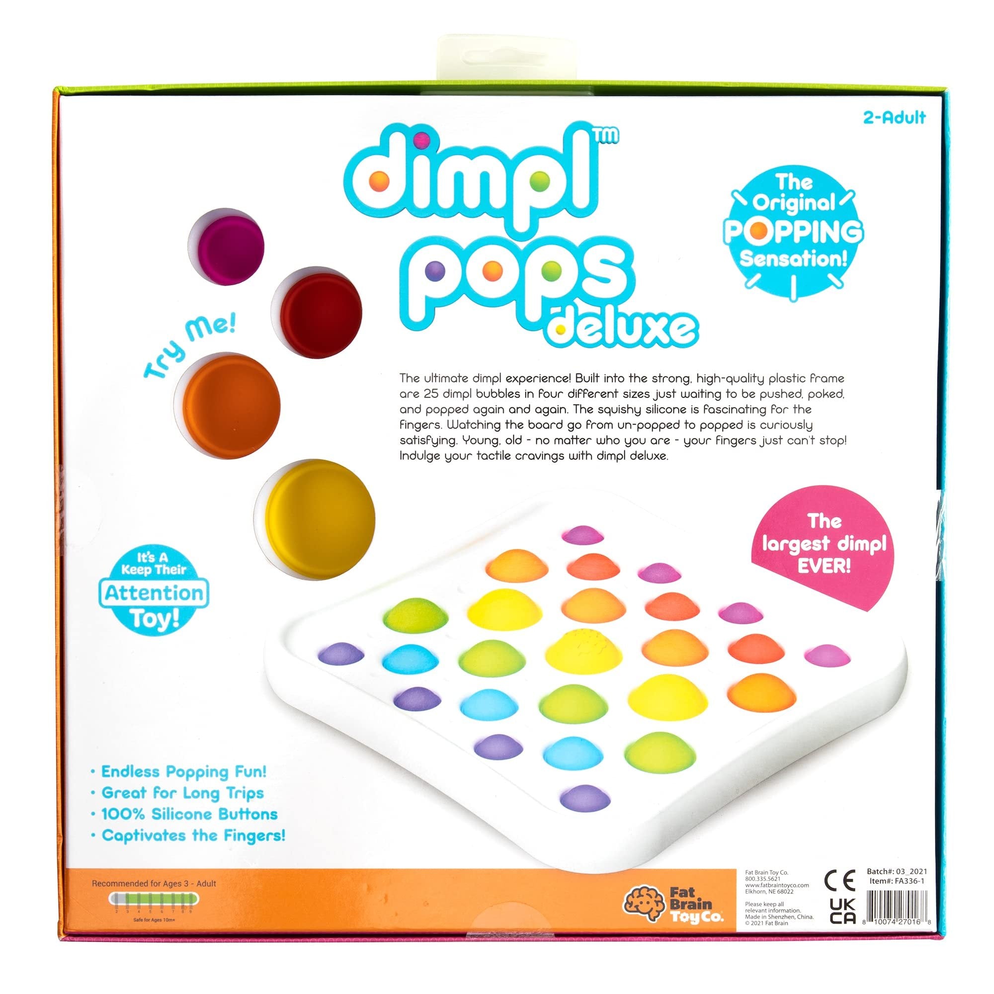Fat Brain Toys Dimpl Pops Deluxe - The Ultimate Popping Experience, Kids & Adults