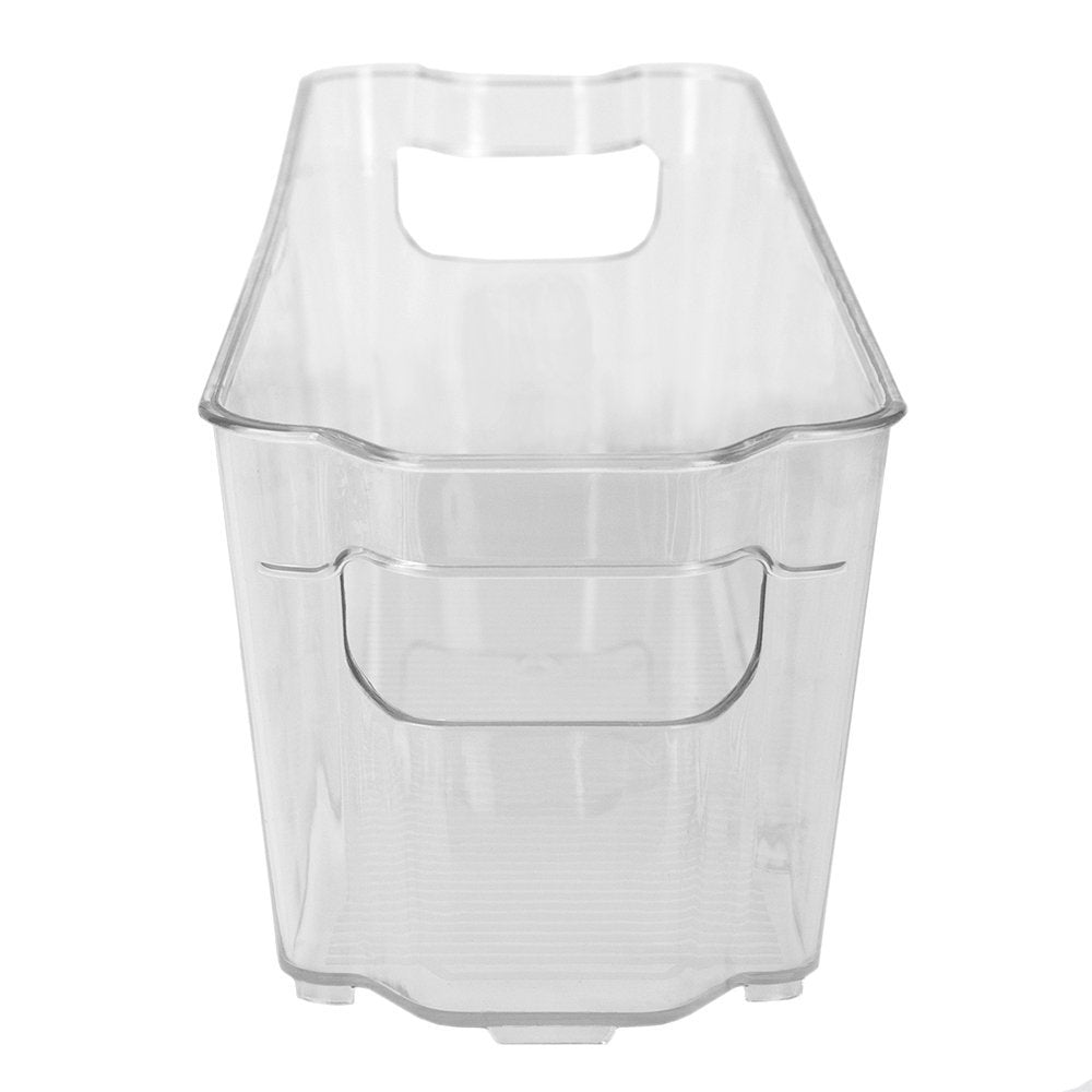 Home Basics Clear Plastic Storage Fridge Bin with Handles (Small)