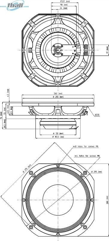 Eighteen Sound 18 10NDA610-8 High Power Shallow Neo 10-inch Woofer with Neodymium Motor Assembly 8 Ohms 75 mm Interleaved Sandwich Voice Coil 400-Watt