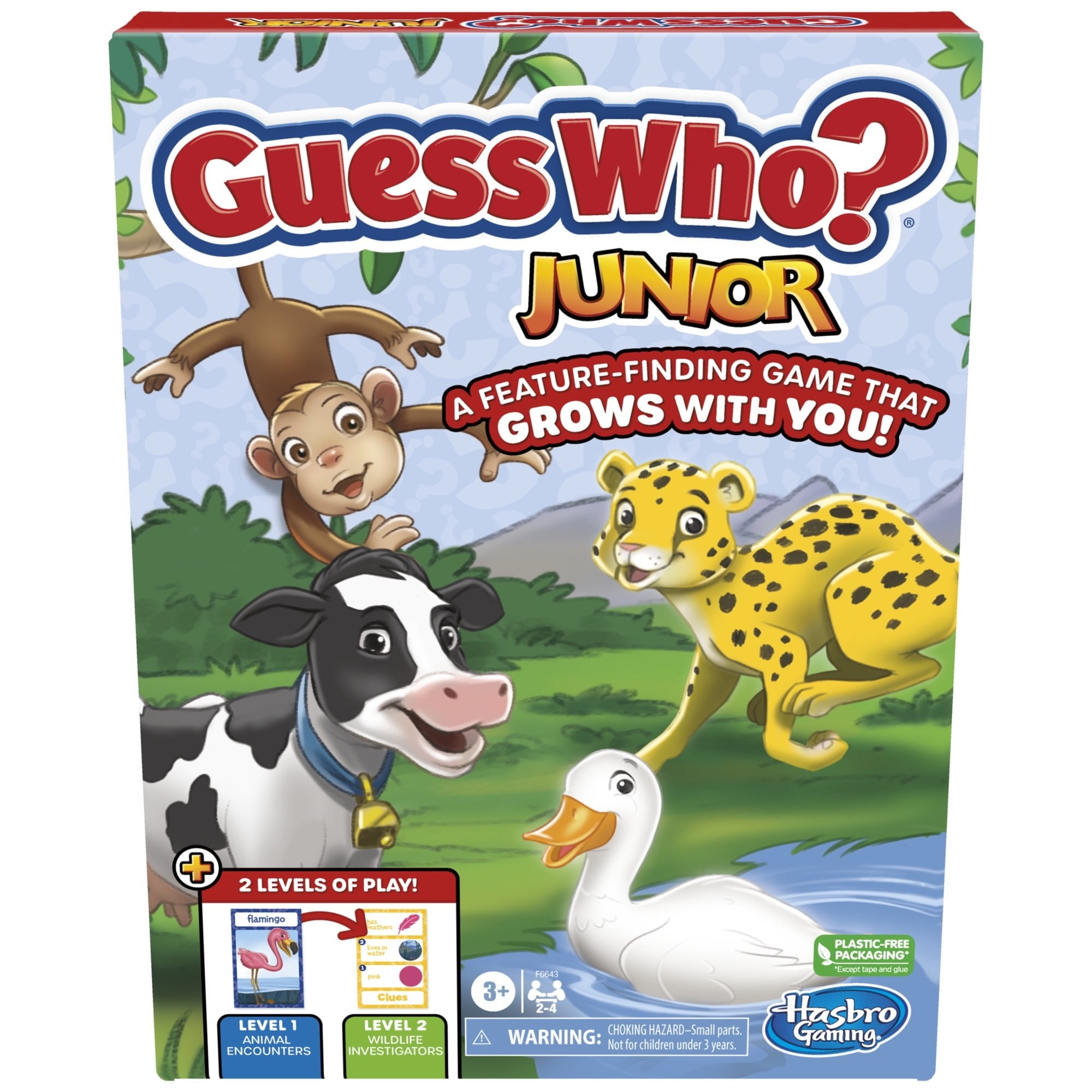 Guess Who? Junior Board Game for Kids Ages 3 and Up, Preschool Games, Kids Games